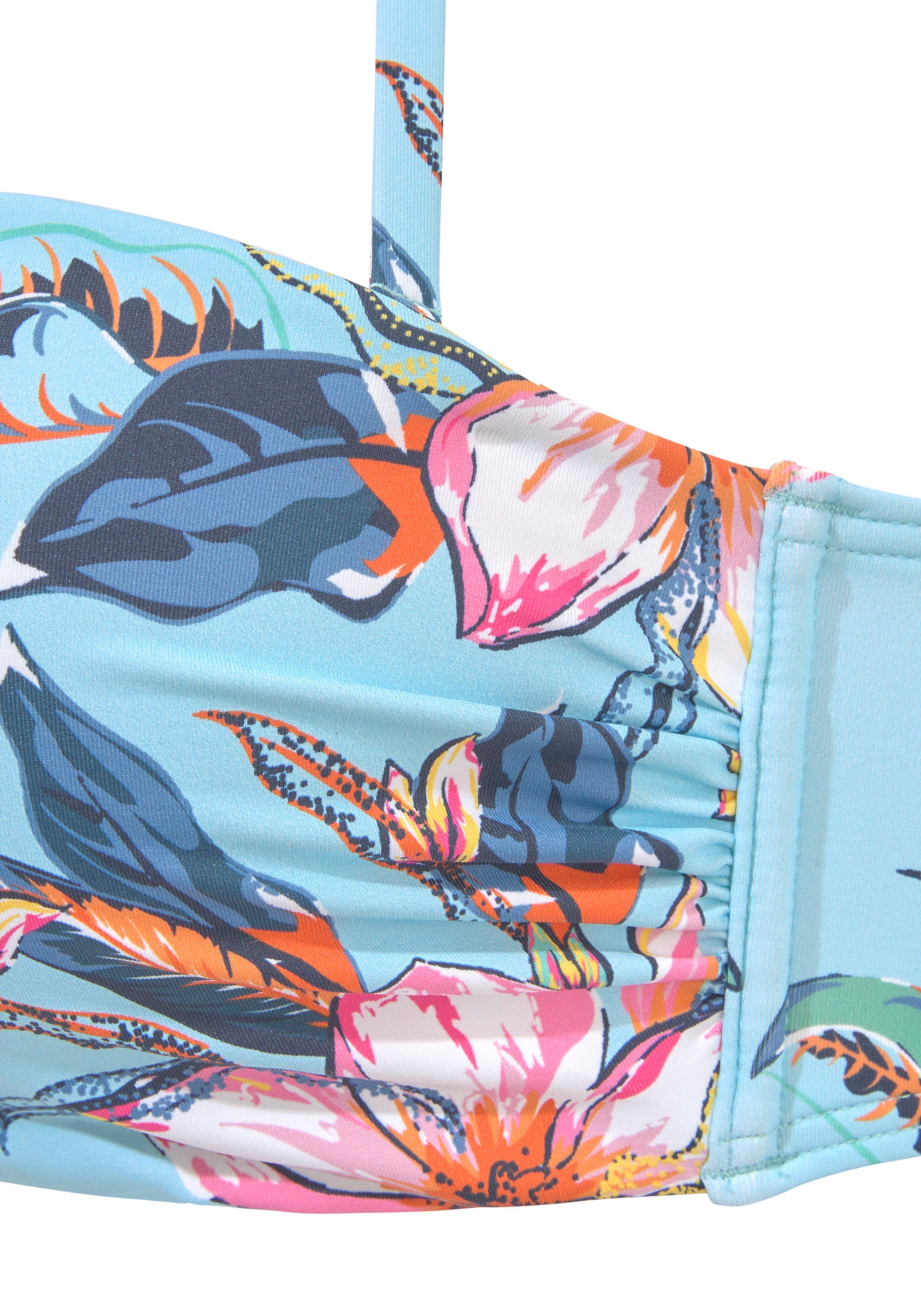 LASCANA Bügel-Bandeau-Bikini-Top Malia, mit tropischem Print – Bild 4 von 5