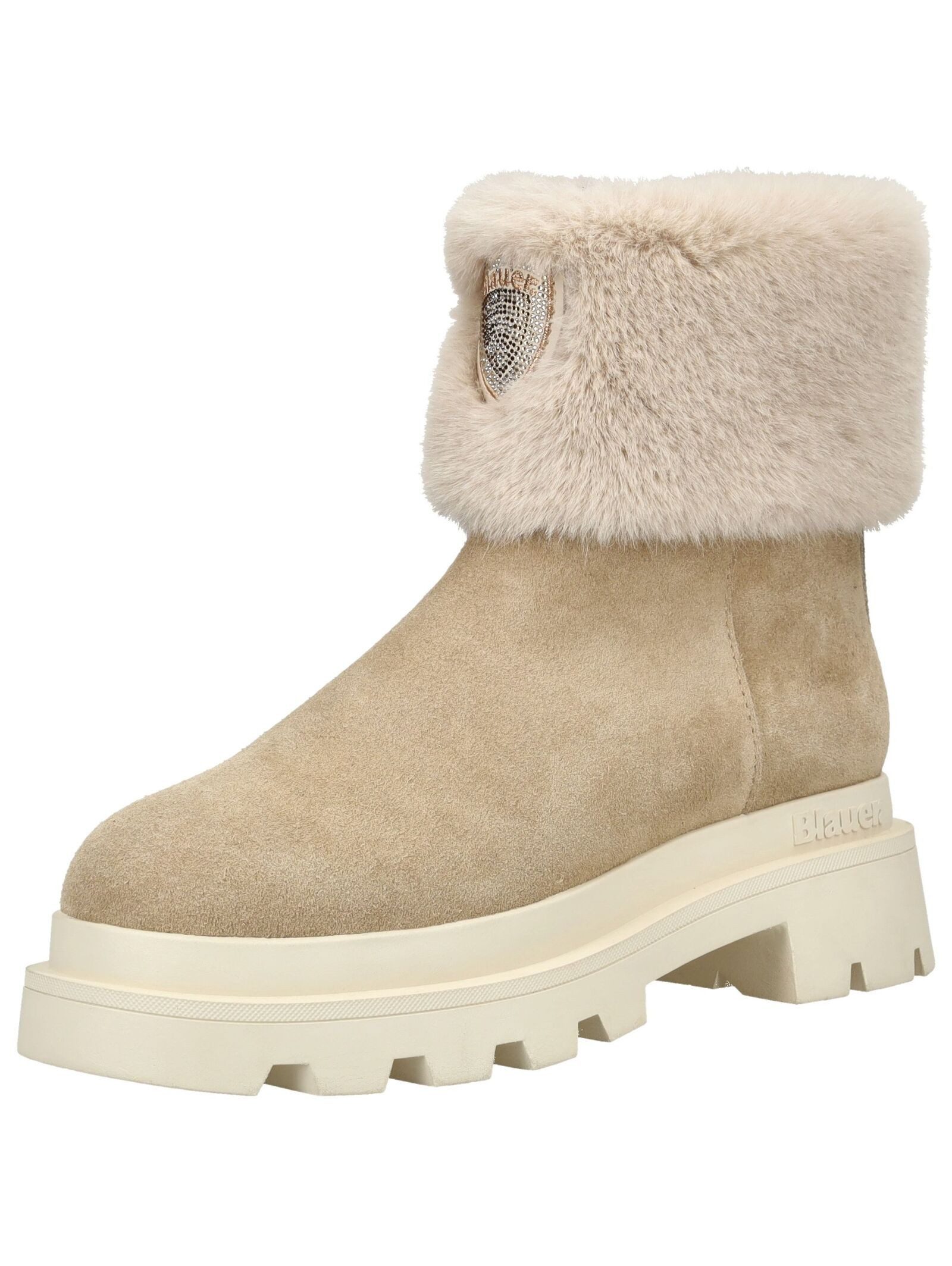 Blauer Stiefelette Leder/Textil . Stiefelette günstig online kaufen