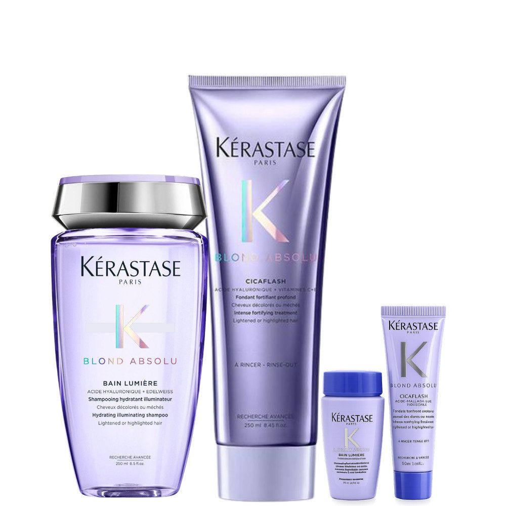 Kérastase Haarpflege-Set Blond Absolu Hydrating Duo, 4-tlg., Inklusive 2 praktischen Probiergrößen