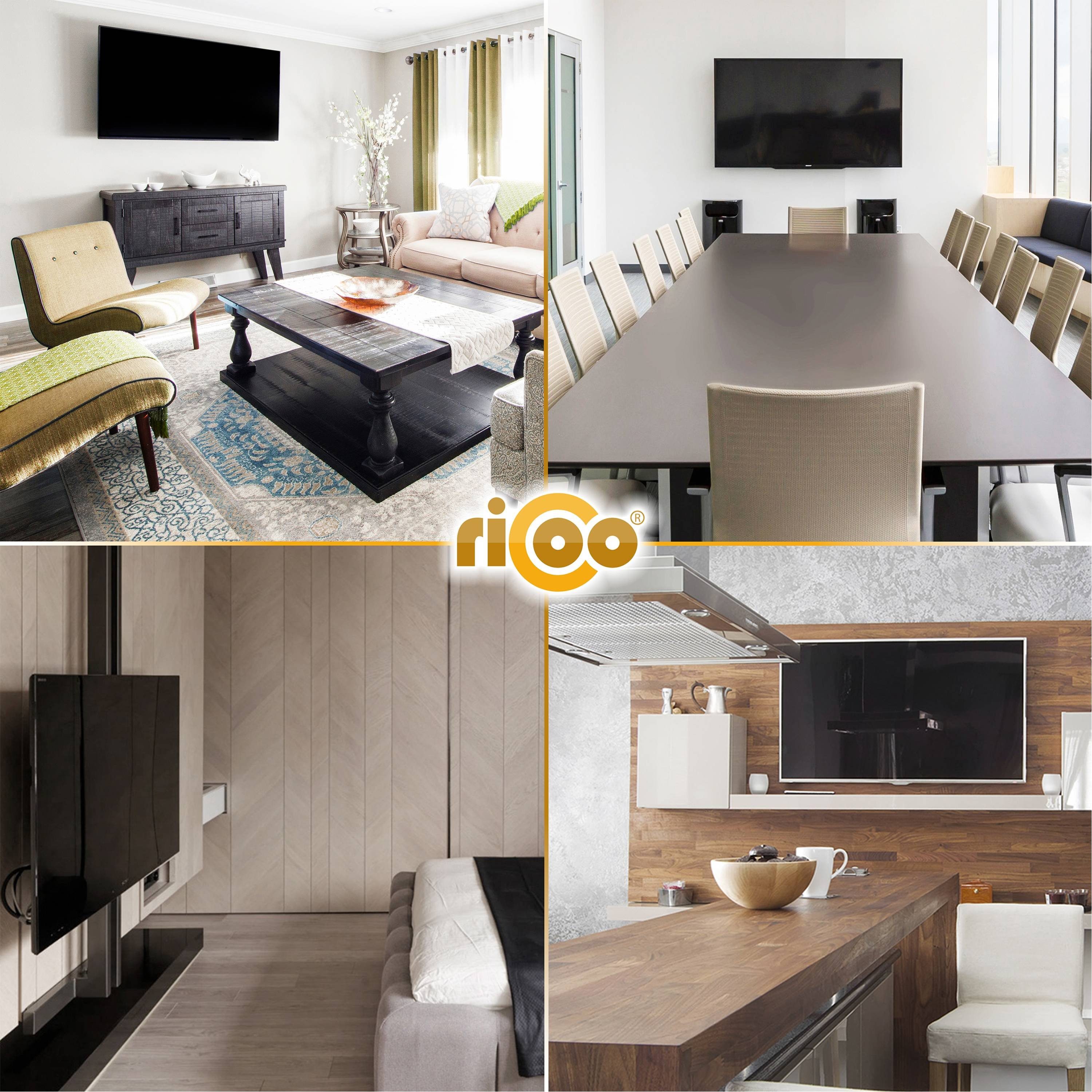 RICOO TV-Wandhalterung F2044, (bis 55 Zoll, 1-tlg., flach curved Fernseher Wand Halterung universal VESA 400 x 400)