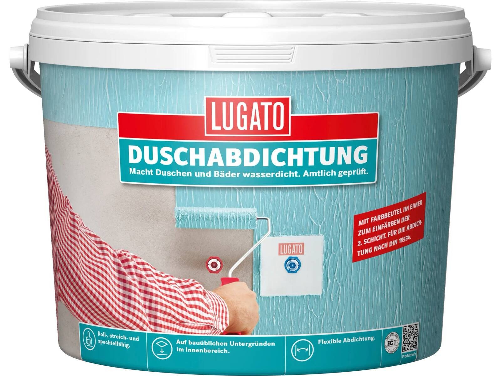 Lugato Dichtstoff Duschabdichtung 7 kg, (Einzeln), Lösemittelfrei, Rissüberbrückend