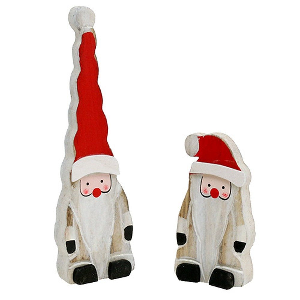 Florists Products Weihnachtsmann Holz Weihnachtsmann Deko-Set 17cm 6 Stk - Weihnachtliche, 6 Stück