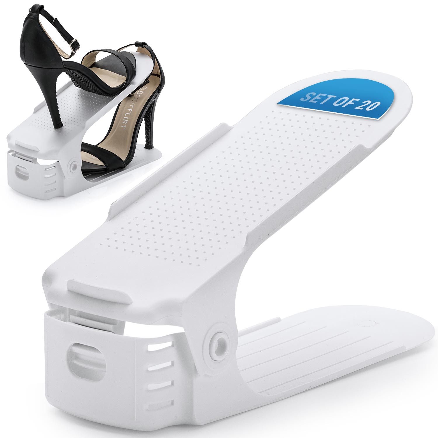 Goods+Gadgets Schuhstapler platzsparender Schuhstapler–Schuhorganizer fur regal & höhenverstllbar, im Schuhregal Schuhordner - 10 Paar
