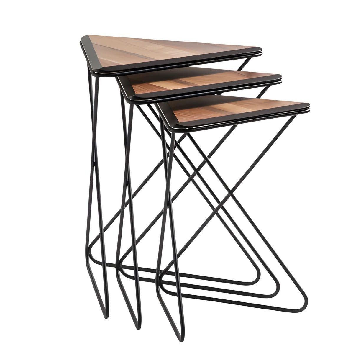 Xlmoebel Beistelltisch Dreieckige Tische - modernes, platzsparendes Design in Stil, Made in Europa