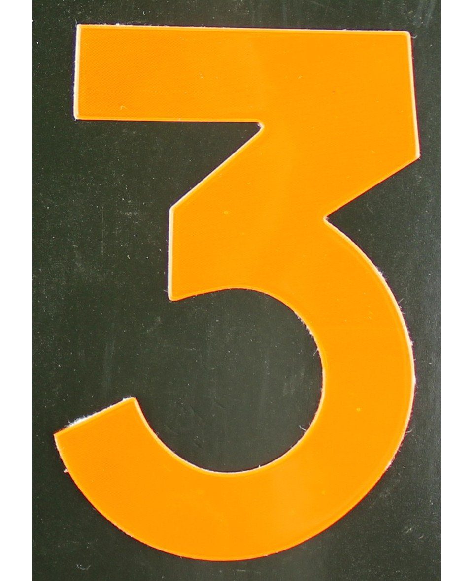 Aco Hausnummer Conacord Reflektierende Klebezahl 3 orange 80 mm