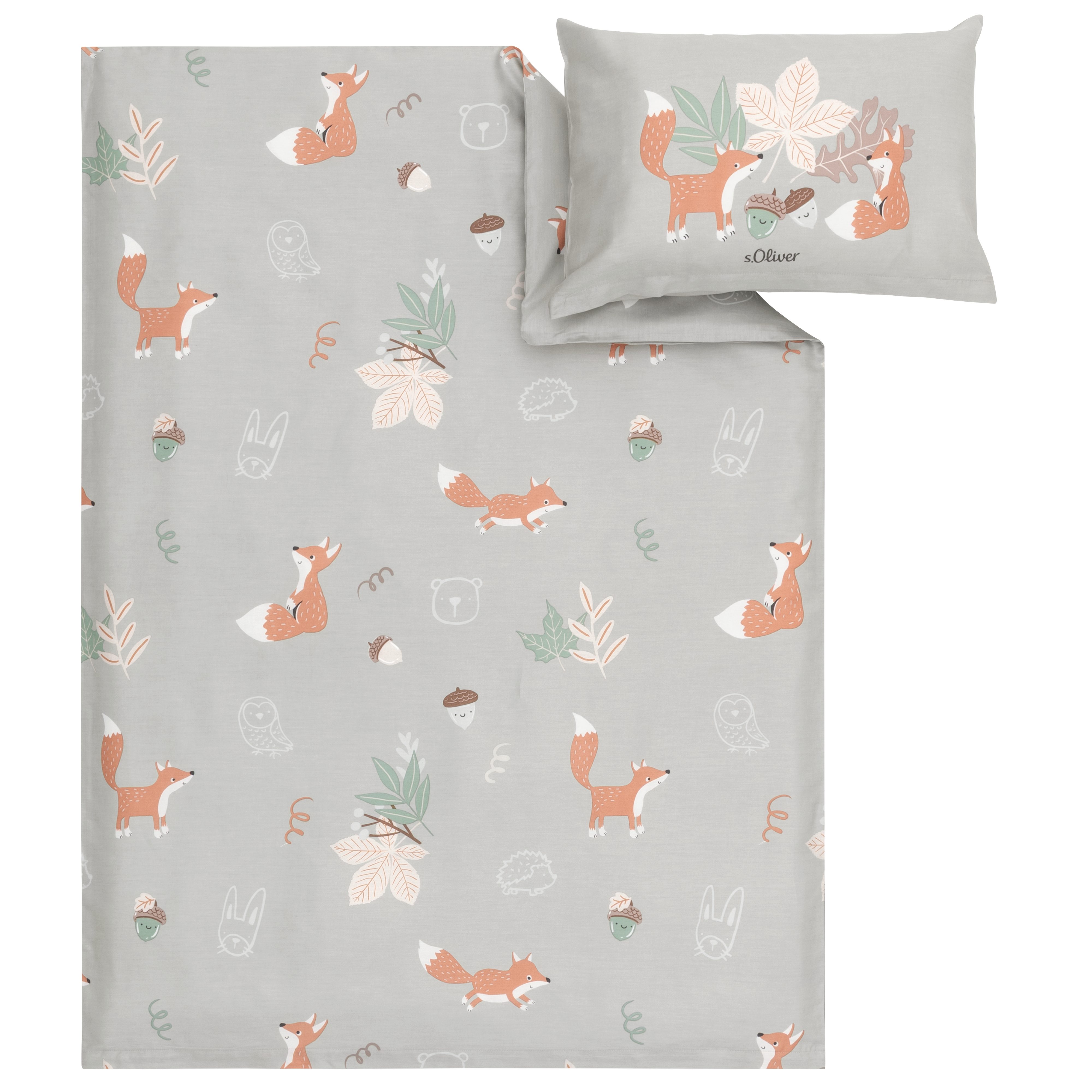 s.Oliver Junior Bettwäsche Satinbettwäsche s.Oliver Junior, Mako-Satin, 2 teilig, mit liebevollem Waldmotiv