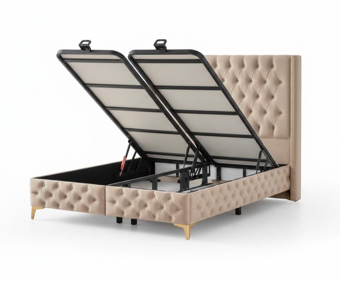 JVmoebel Polsterbett Hochwertiges Designer Polsterbett Exklusives Schlafbett Doppelbett, Made in Europa