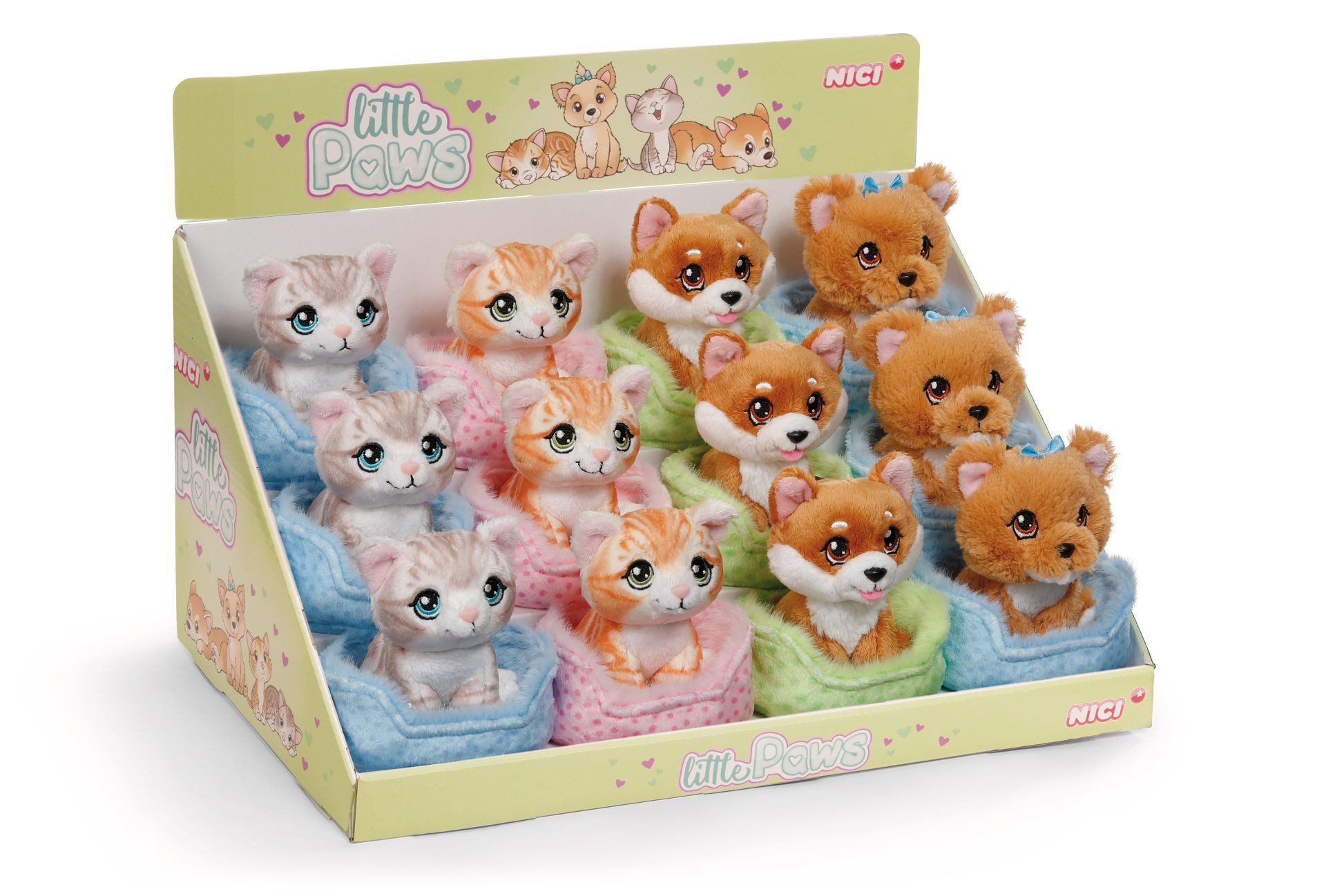 Nici Plüschfigur Nici 61940 Sortiment Kuscheltier Little Paws 12cm 4 Designs