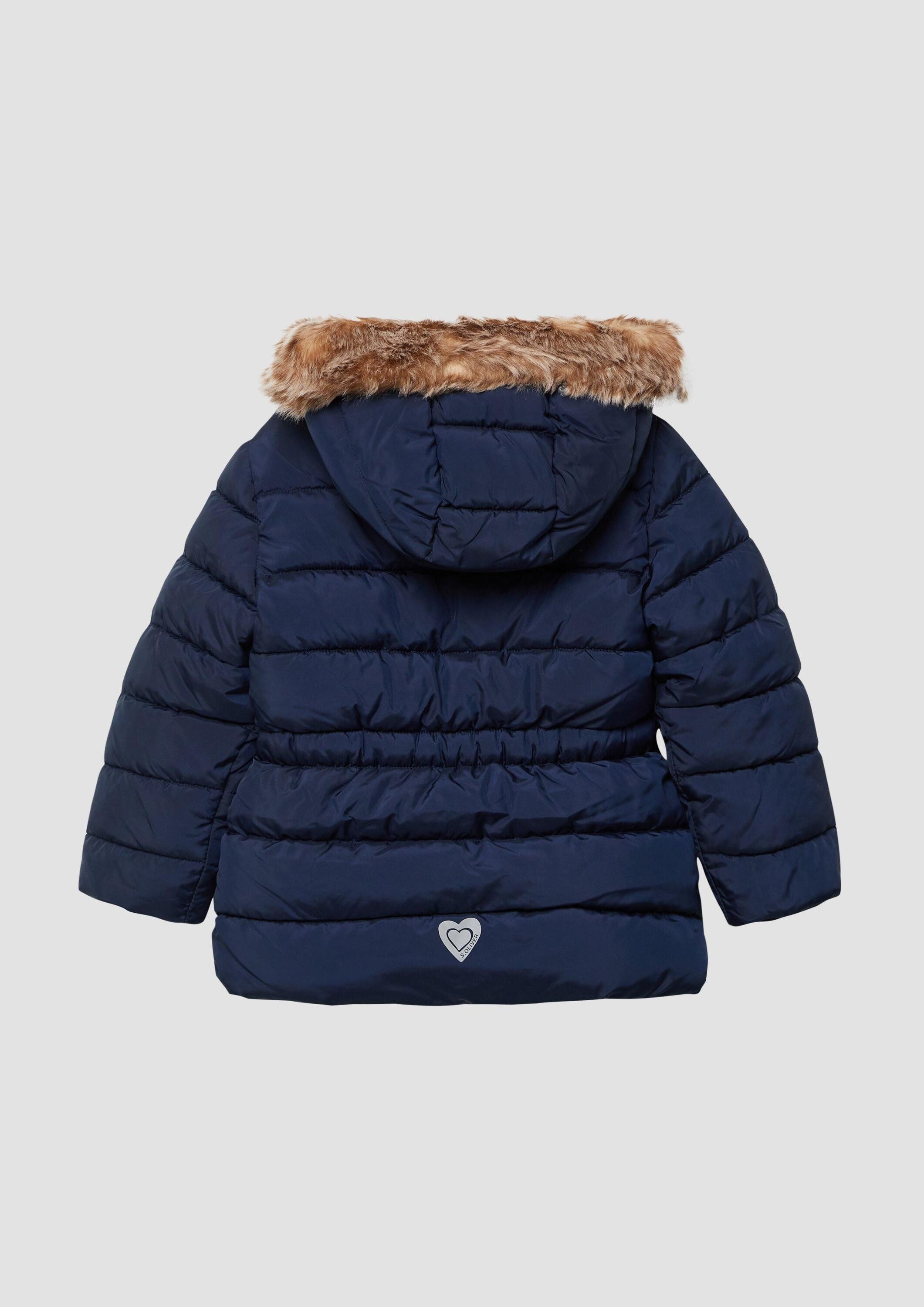 s.Oliver Winterjacke Outdoor-Jacke Steppjacke mit Kapuze und Fleece-Futter