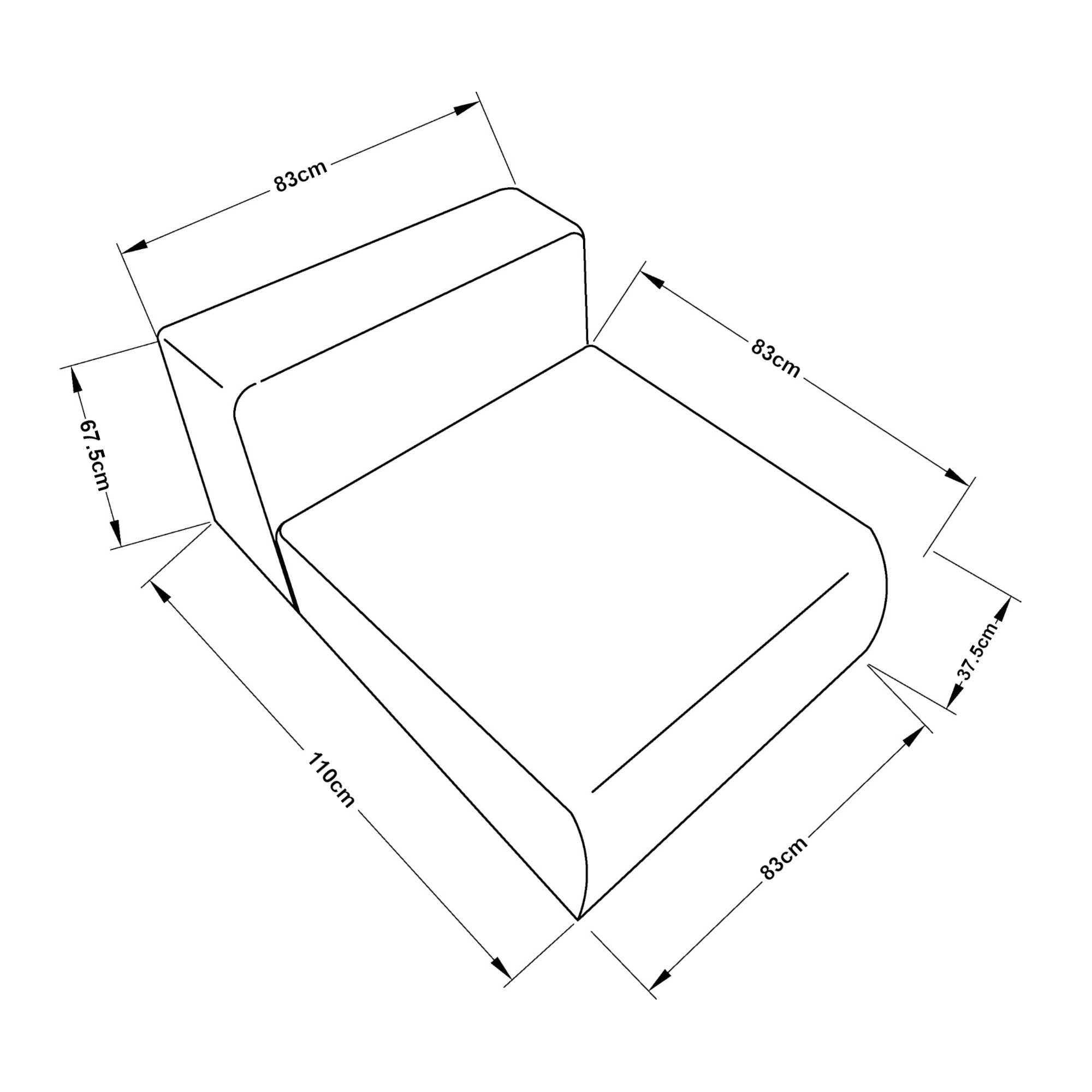 en.casa Sofaelement, »Suldal« Sofa-Modul Mittelelement Cord Beige