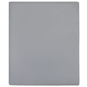 Bettlaken Spannbettlaken Jersey Grau 160x200 cm Baumwolle, vidaXL