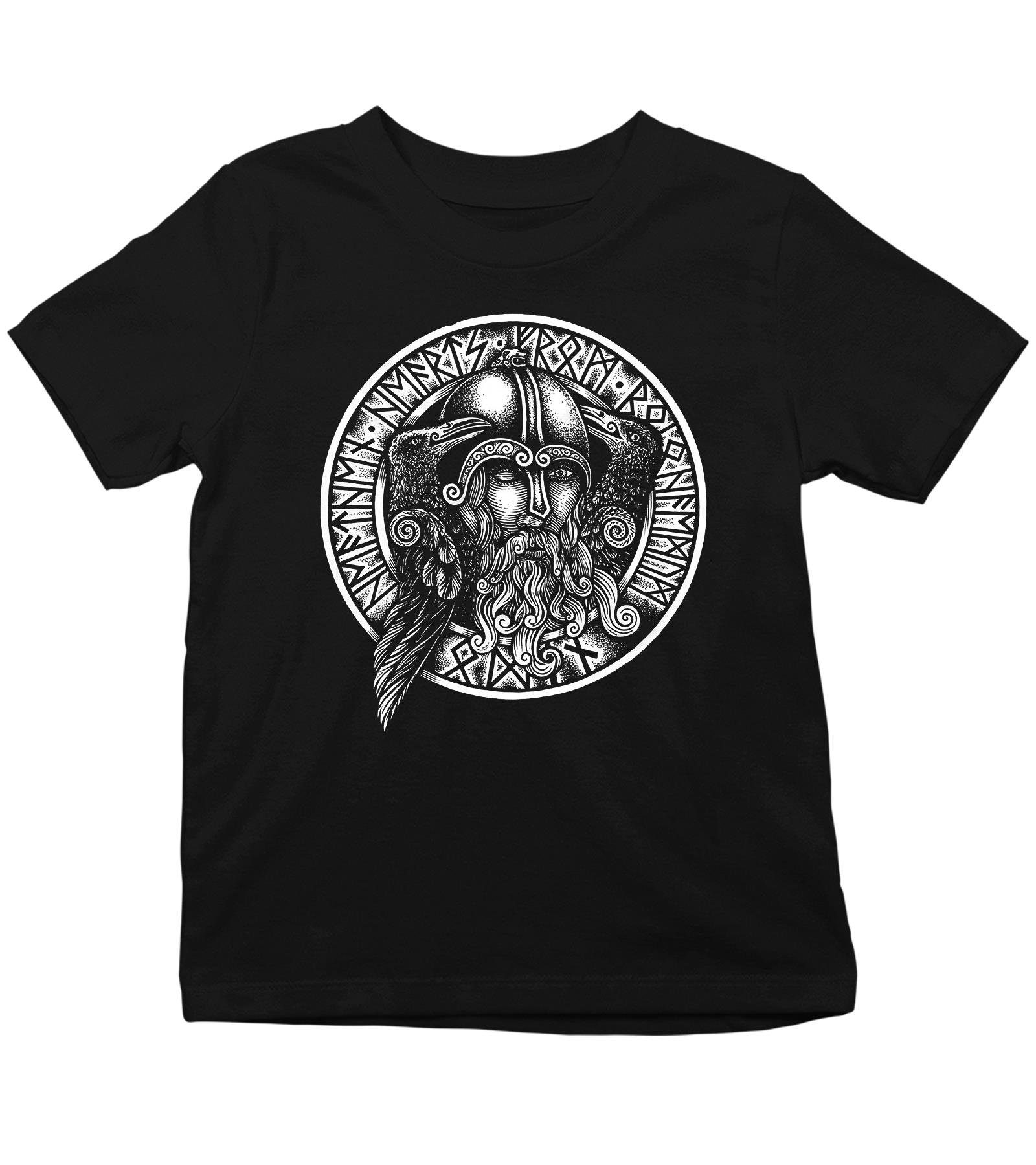 Quattro Formatee Kurzarmshirt Odin Wikingergott Hugin Munin Kinder T-Shirt (1-tlg)