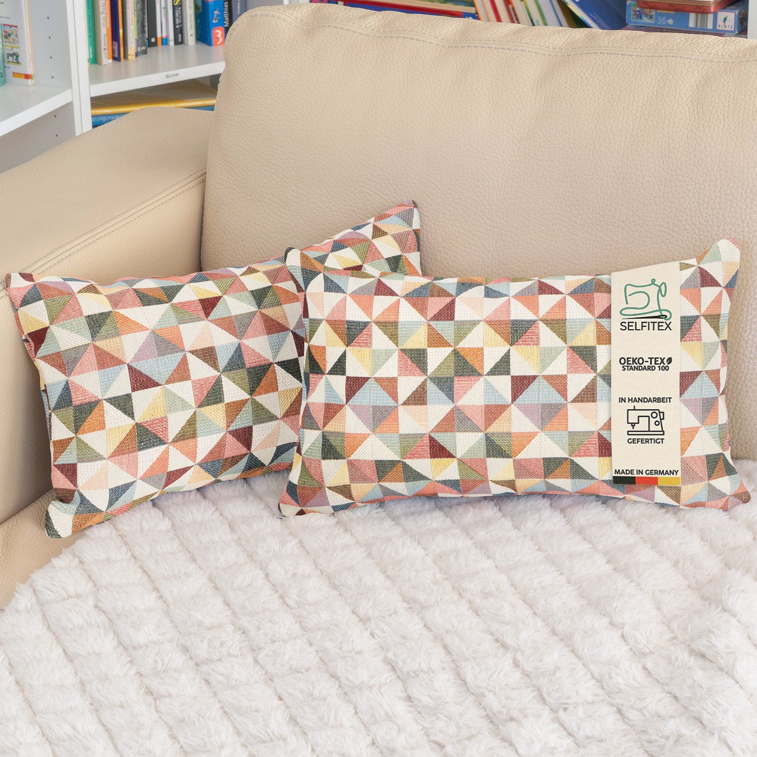 Selfitex Dekokissen mit buntem Muster im 2er Set, 30x50/40x40/50x50 inkl. F günstig online kaufen