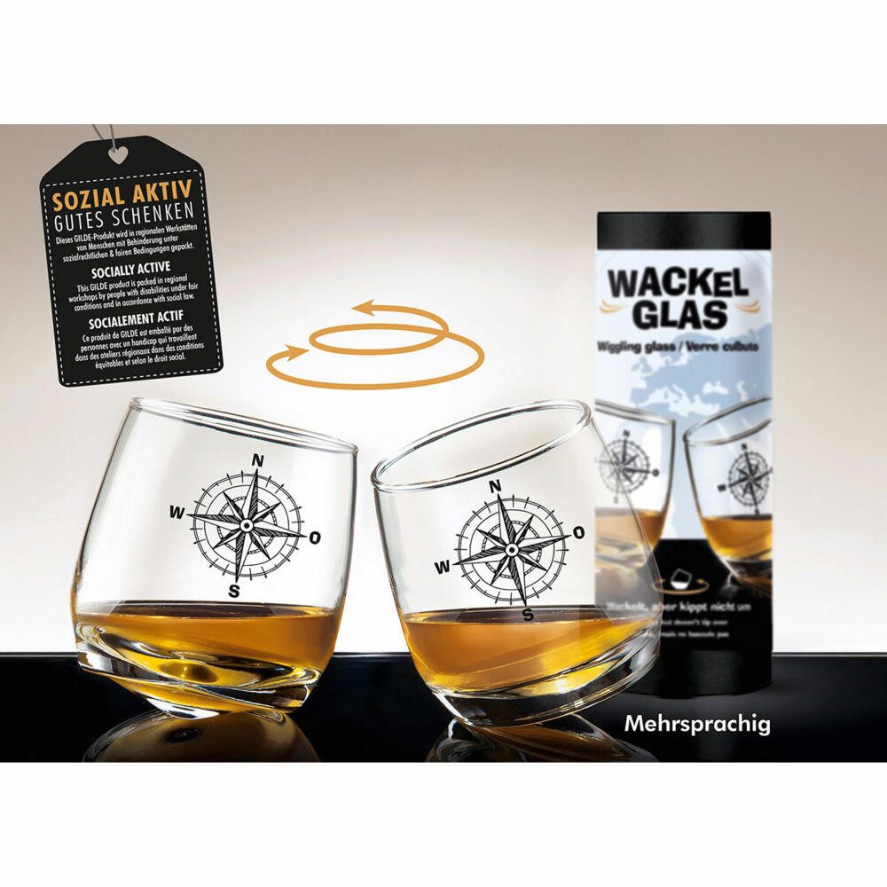GILDE Glas Wackelglas Global, 2er Set, Glas