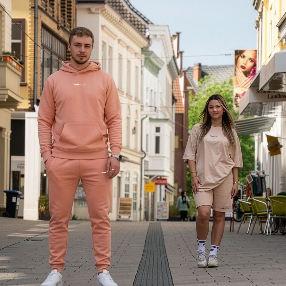 HOME WEAR Jogginghose Sweatpants 70% Baumwolle, Schwerer Premium Stoff mit 350 GSM, Sporthose