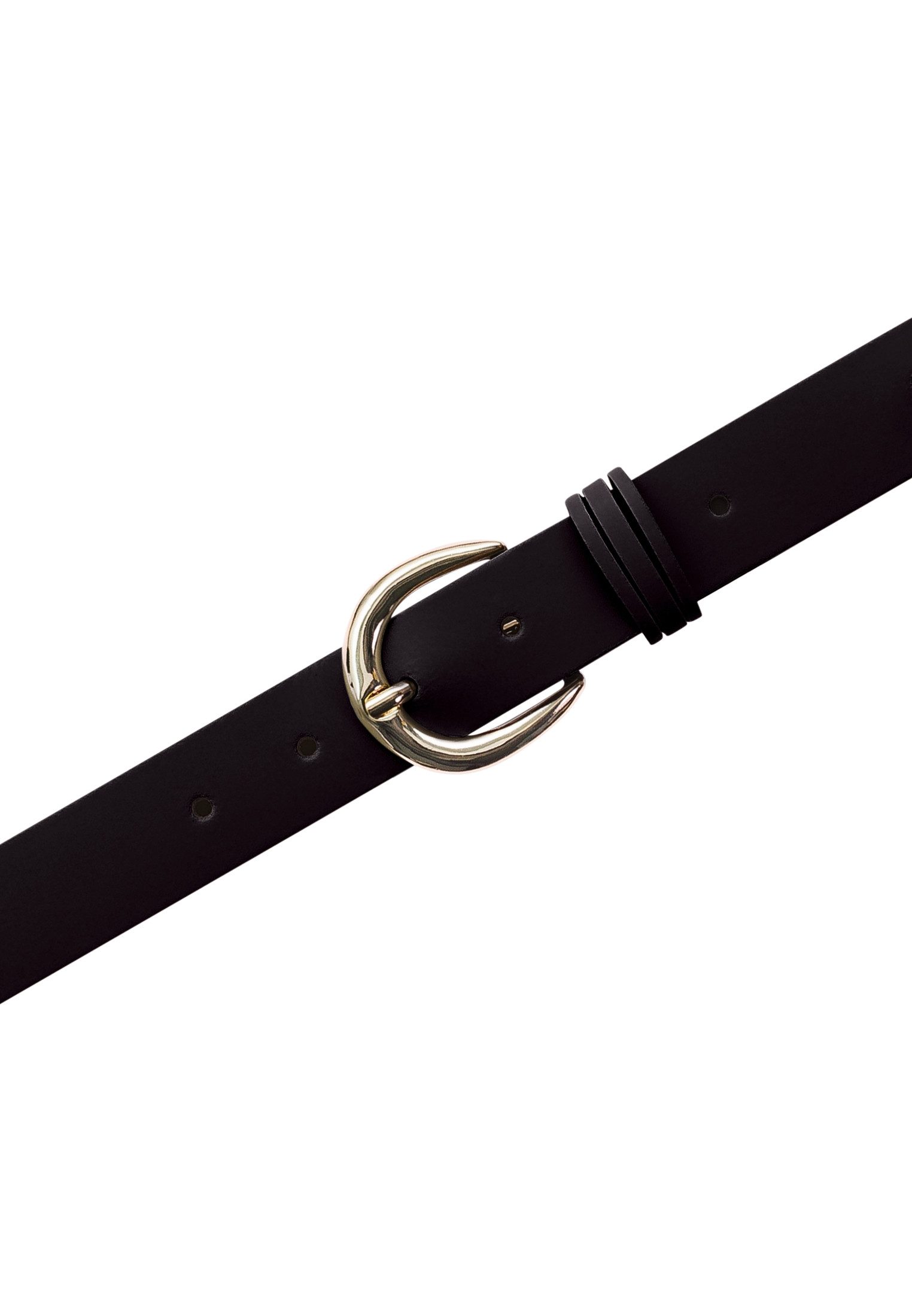 Tamaris Ledergürtel "Clara Gold" 3cm breit, schlichte Dornschnalle in Gold, dezentes Markenlogo