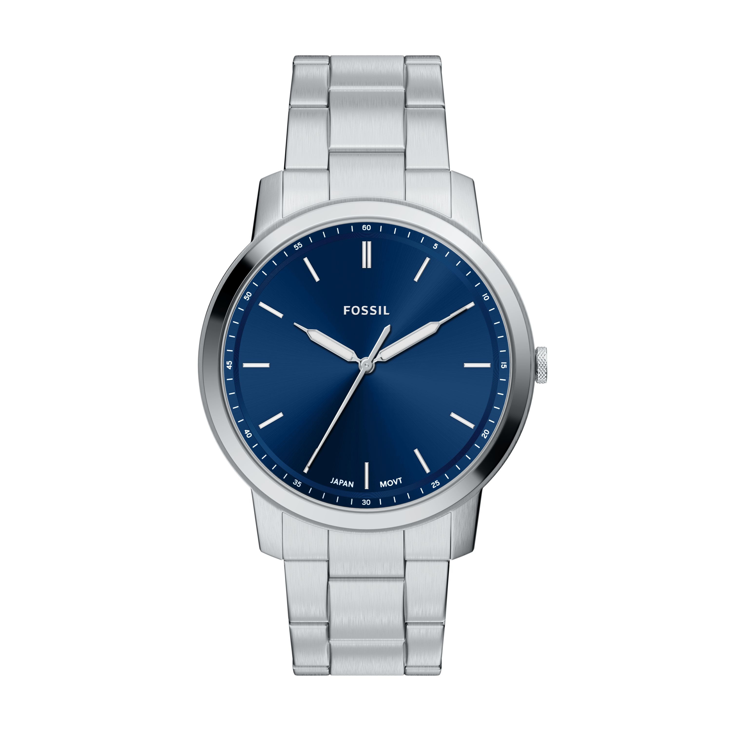 Fossil Quarzuhr Minimalist FS6180, Armbanduhr, Edelstahlarmband, analog