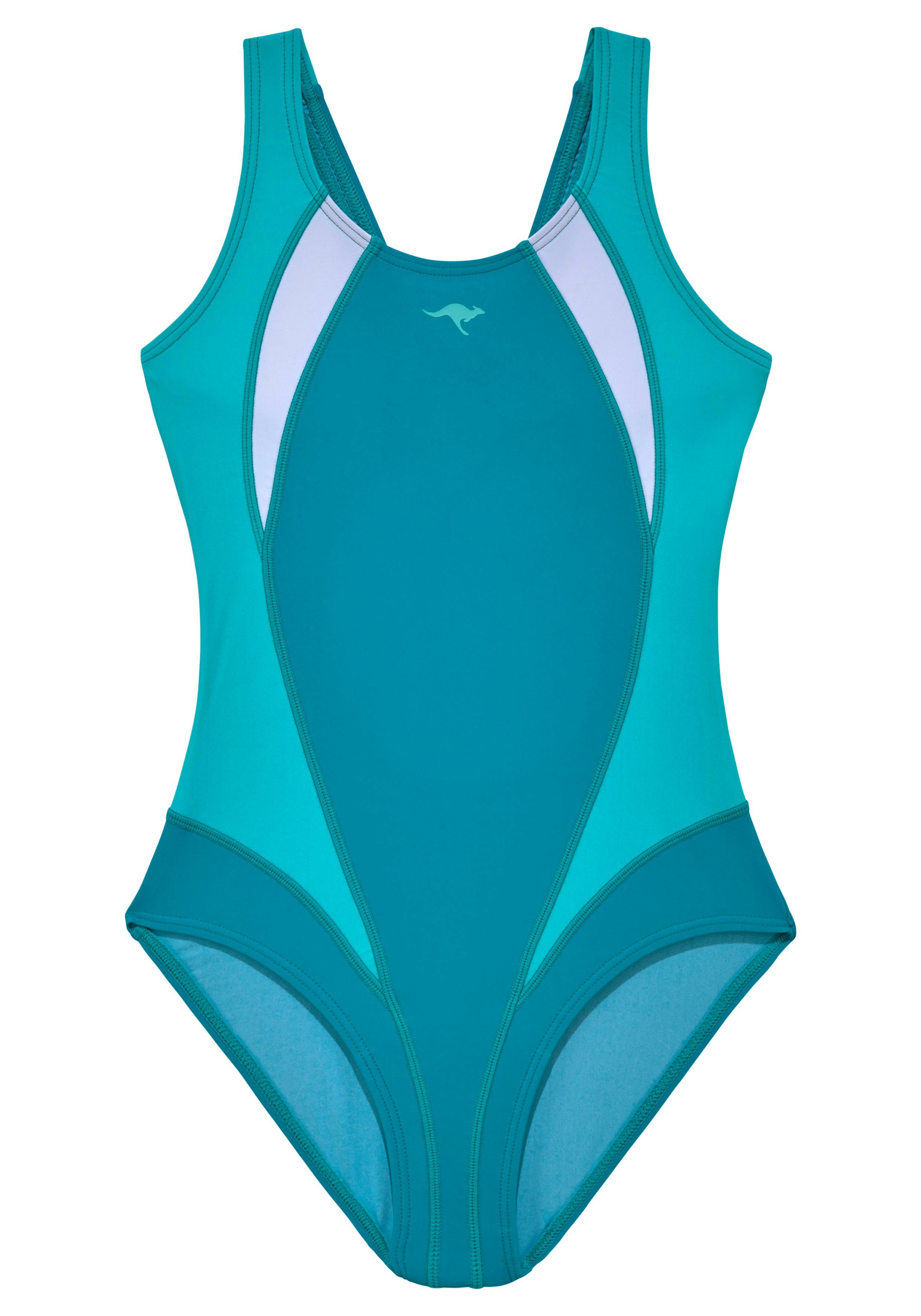 Farbmix sportlichen KangaROOS türkis-blau im Badeanzug