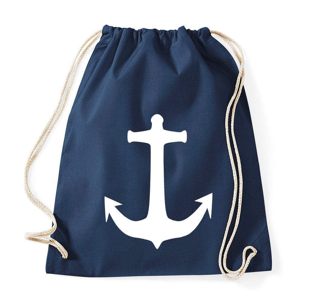 Blondie & Brownie Turnbeutel Maritimer Turnbeutel Anker Baumwolle Freizeit Sport Tasche Komfort (Einzelstück, Einzelartikel), Turnbeutel Anker Baumwolle Sportbeutel maritim Freizeit Tasche Uni