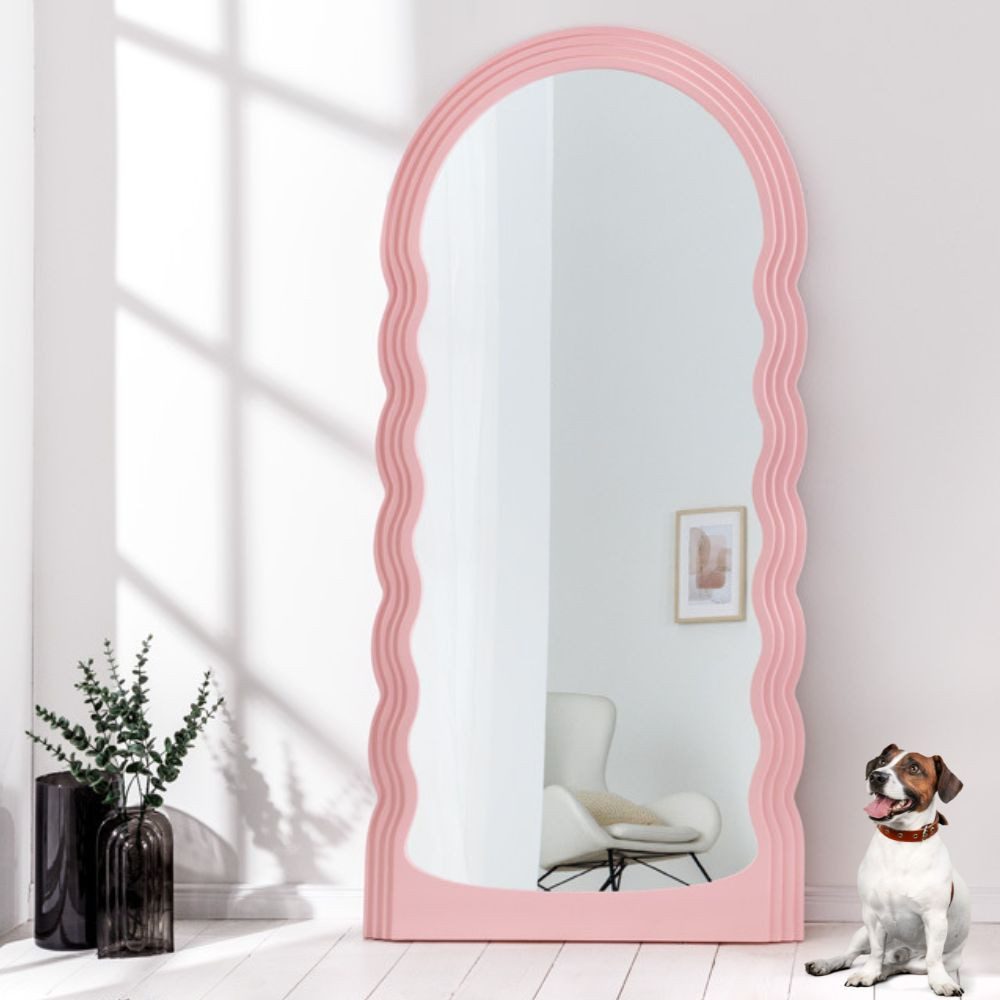 LebensWohnArt Wandspiegel Extravaganter Rundbogen Design Зеркало 160x80cm FORMOSA rosa
