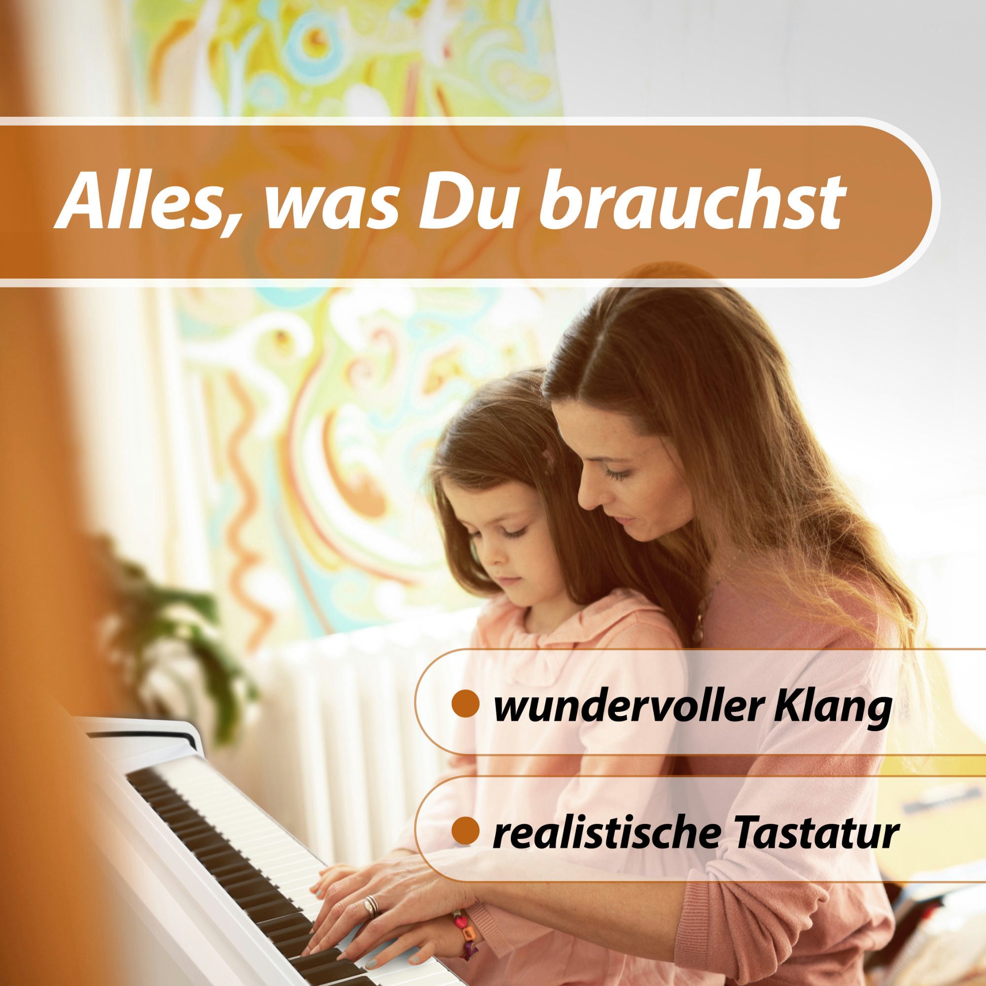 Classic Cantabile Digitalpiano DP-50 E-Piano Set mit 88 Tasten Hammermechanik (Spar-Set, inkl. Klavierbank, Kopfhörer & Schule), Klavier, Layer-, Split-, Twin-Piano- und Aufnahmefunktion