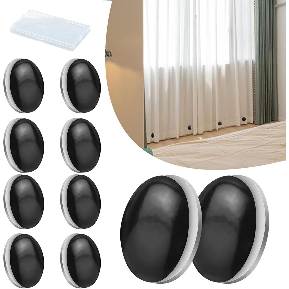 Welikera Duschvorhangklammer 10er-Pack runde magnetische Vorhanggewichte, s günstig online kaufen