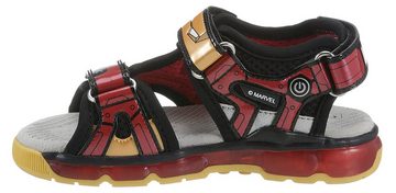 Geox Blinkschuh J SANDAL ANDROID BOY Sandale, Sommerschuh, Klettschuh, Sandalette, Blinkfunktion, Ironman-Motiv