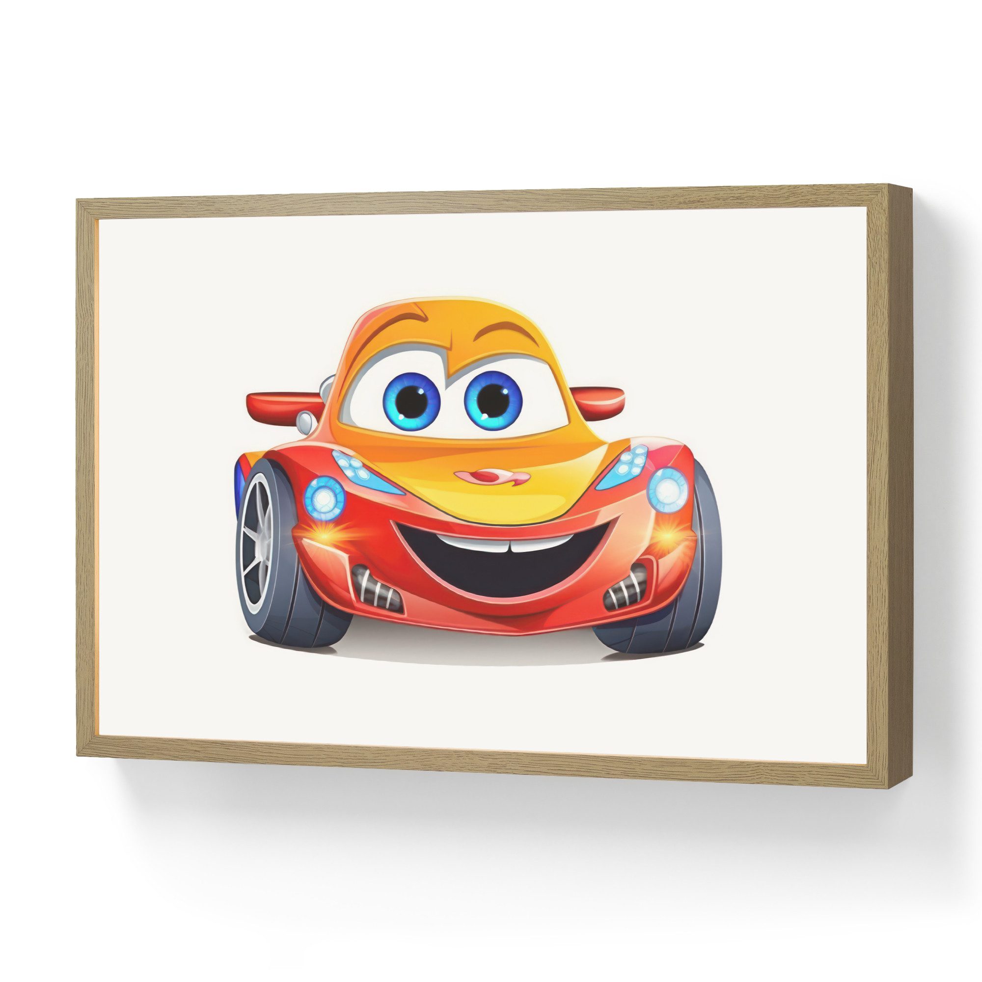 OnlyWow Wandleuchte Lightbox Rennwagen - Orange - Kinder - Auto - Jungen, Dimmbar, Farbwechsel, LED, Warmweiß, Kaltweiß, Neutralweiß Einstellbar, Wandlampe Innen, Dimmbar, Aufladbarer USB Akku, LED, Modern