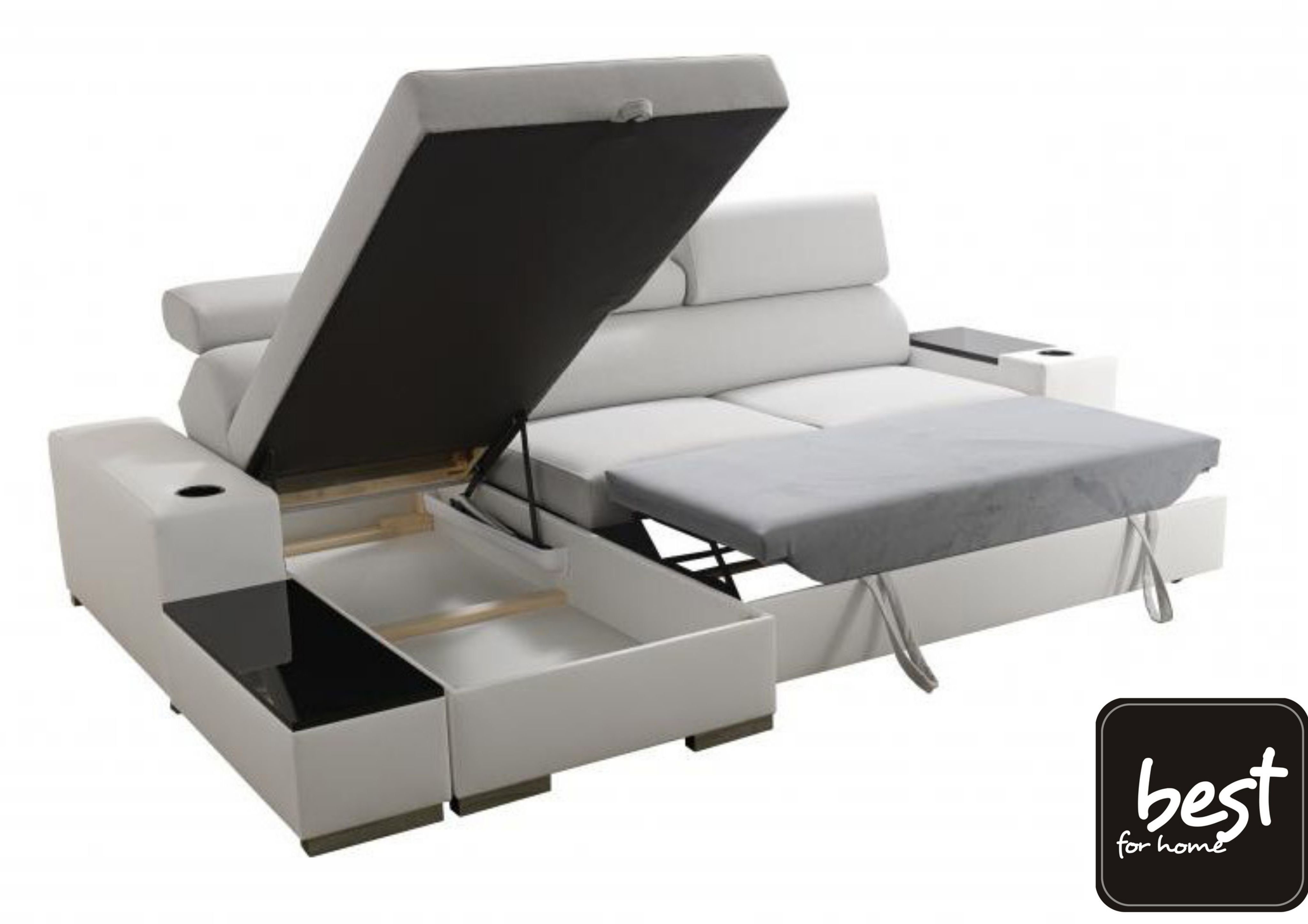 Home AMOR4311 für Pete Maxi: Moderne Best Ecksofa Bettkasten for I Wohnzimmer Schlaffunktion & das