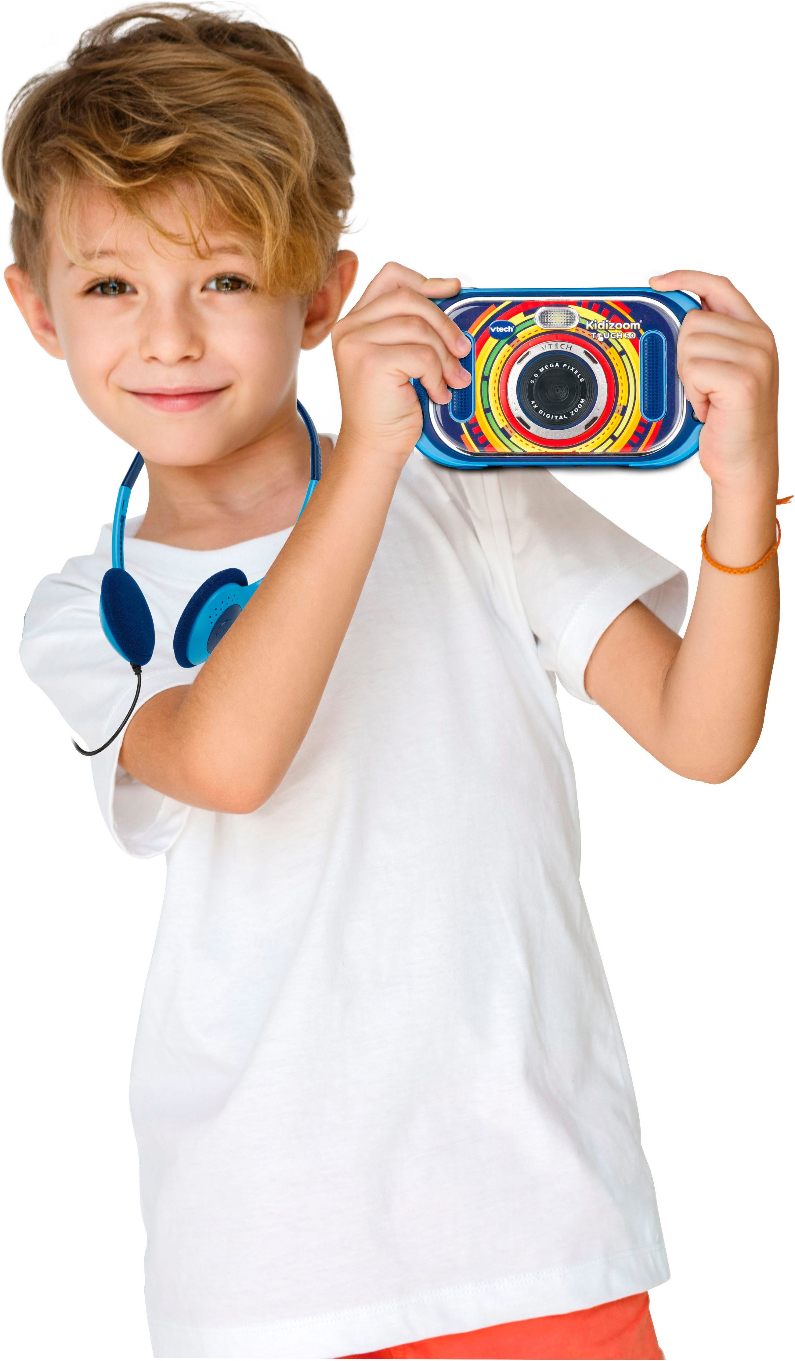 Vtech® Kidizoom Touch 5.0, blau Kinderkamera (5 MP, mit Musik)