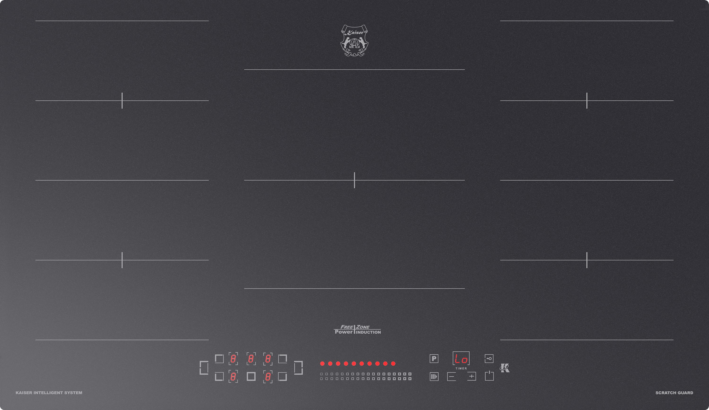 Kaiser Küchengeräte Induktions-Kochfeld Induktions Kochfeld Autark Herd Power Booster 90 cm Anti Scratch/ matt KCT 9110 FI, Induktions Kochfeld 5 QuickHeat Induktions-Kochzonen