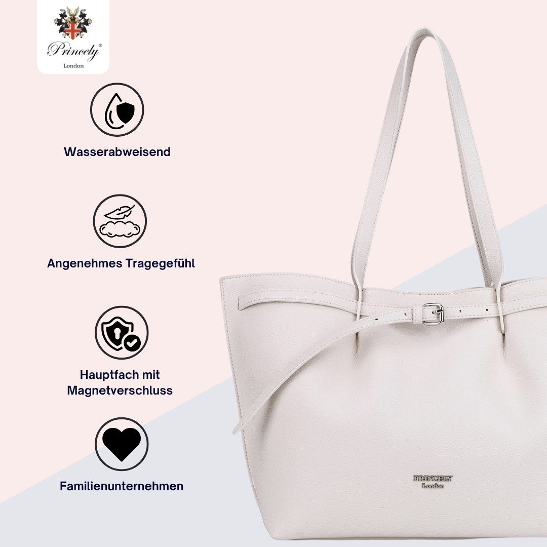 Princely London Shopper Nicole - Schwarzer Shopper Perfekt für Arbeit, Schule und Freizeit