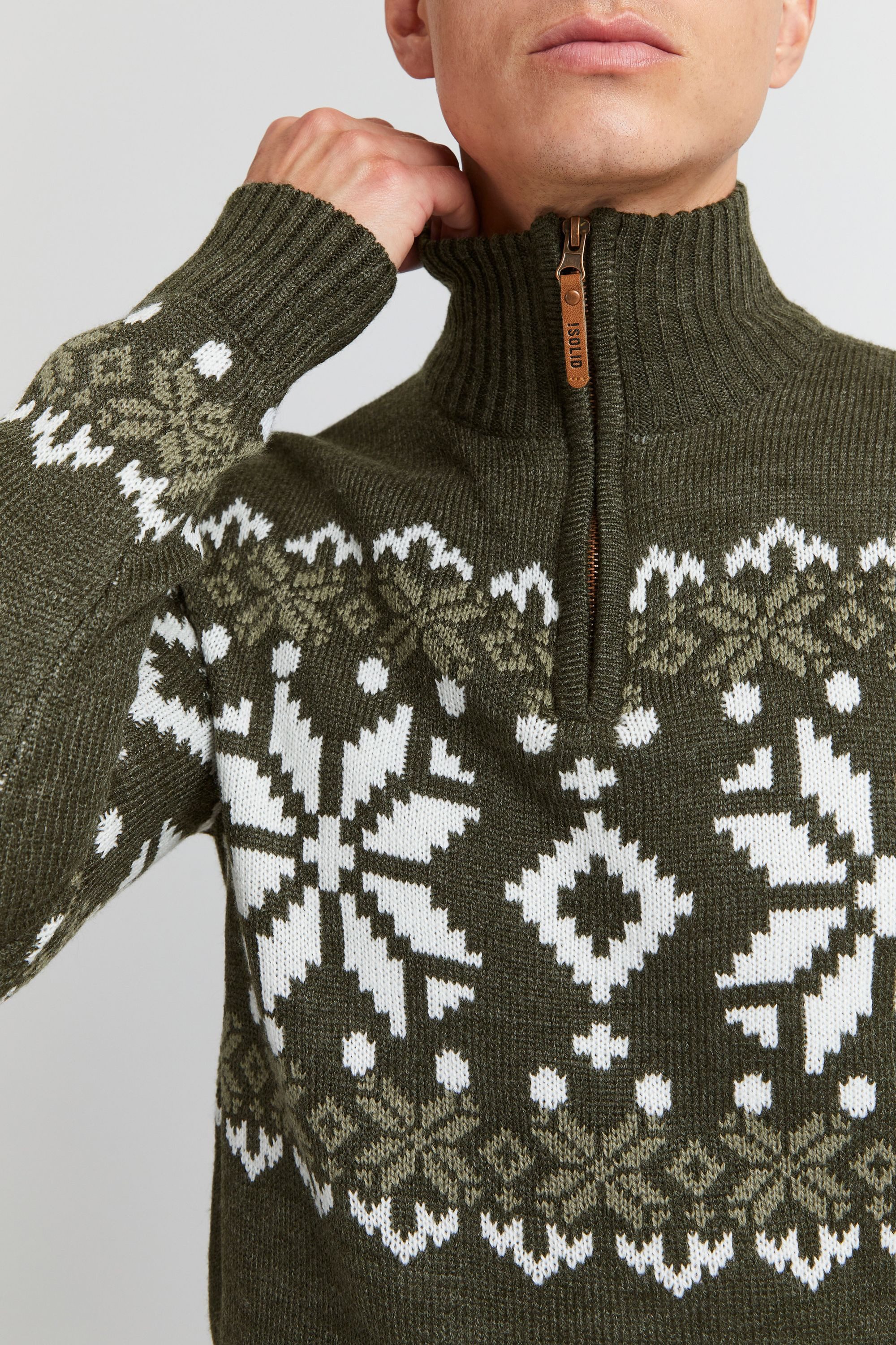 !Solid Troyer SDNorwin Strickpulli mit Norweger Strickmuster