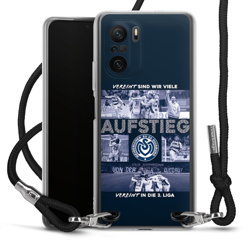 DeinDesign Handyhülle MSV Duisburg Aufstieg Offizielles Lizenzprodukt, Xiaomi Poco F3 Handykette Hülle mit Band Case zum Umhängen