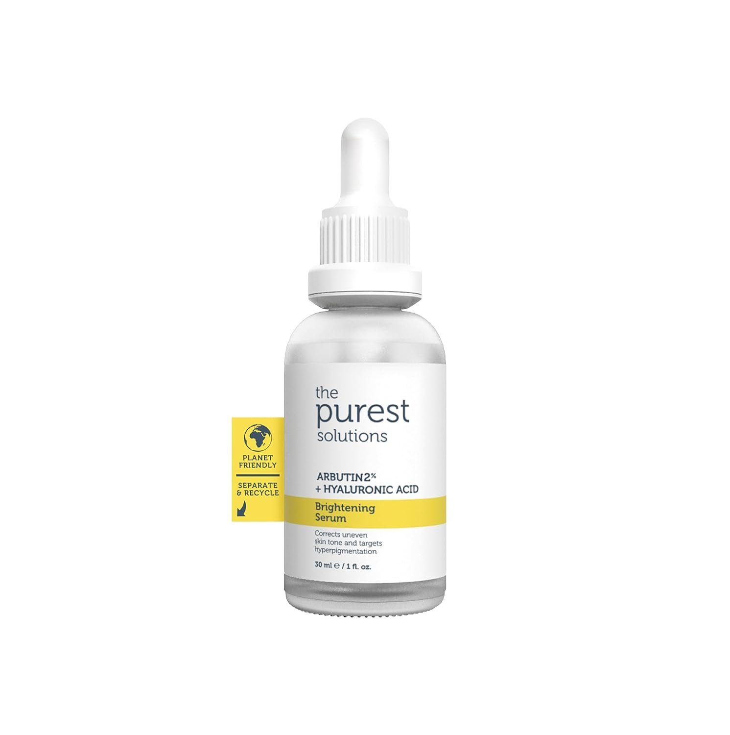 The Purest Solutions Gesichtsserum 2% Arbutin Aufhellungs-Serum, UV-Schutz, Alpha-Arbutin, Vegan, 30ml