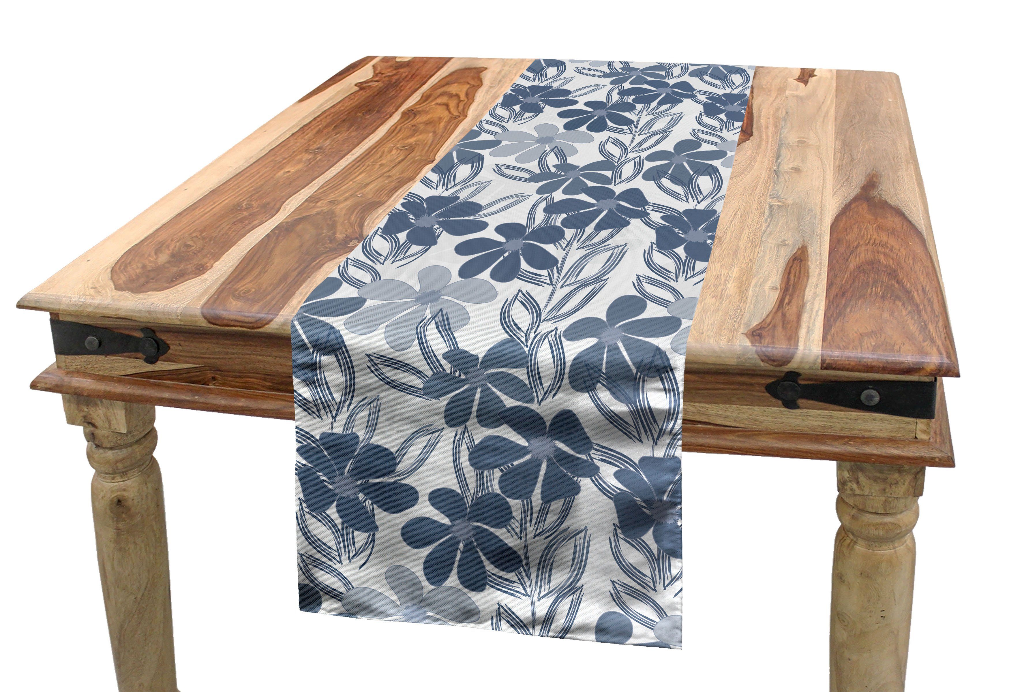 Abakuhaus Tischläufer Esszimmer Küche Rechteckiger Dekorativer Tischläufer, Blumen Pastellfarben mit Blättern
