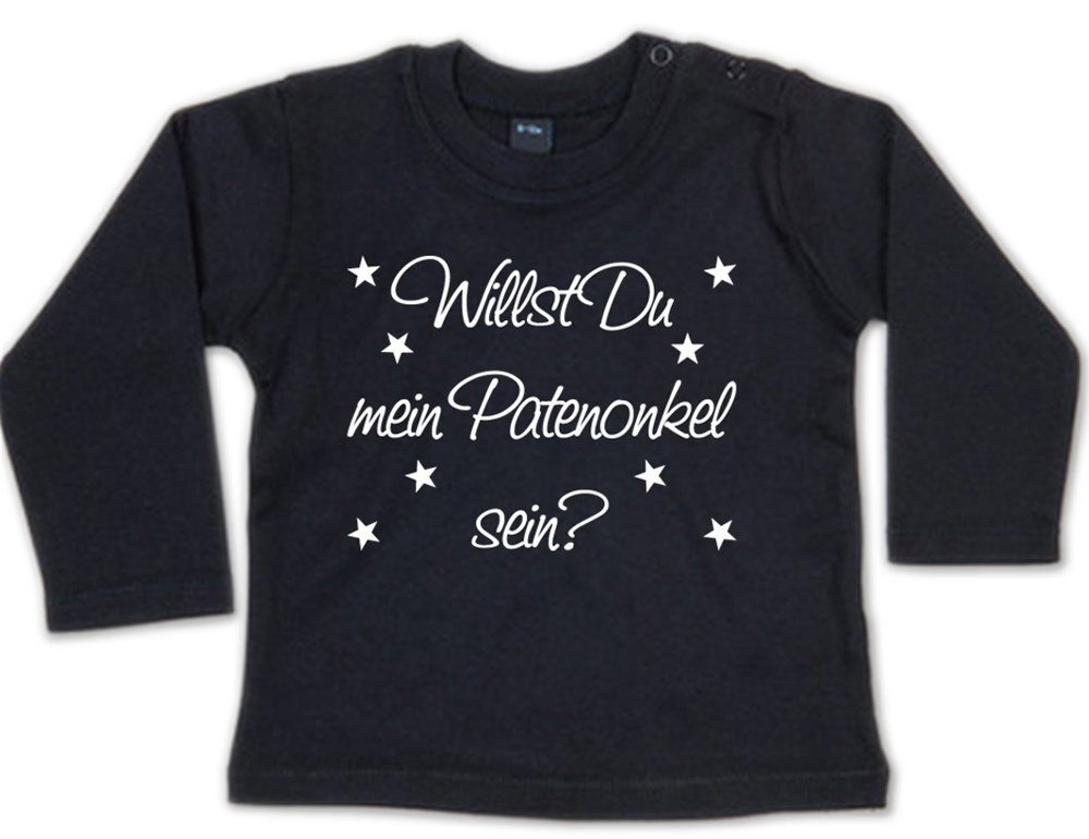 G-graphics Longsleeve Willst Du mein Patenonkel sein? Baby Sweater, Baby Longsleeve T, mit Spruch / Sprüche, mit Print / Aufdruck, Geschenk zu jedem Anlass