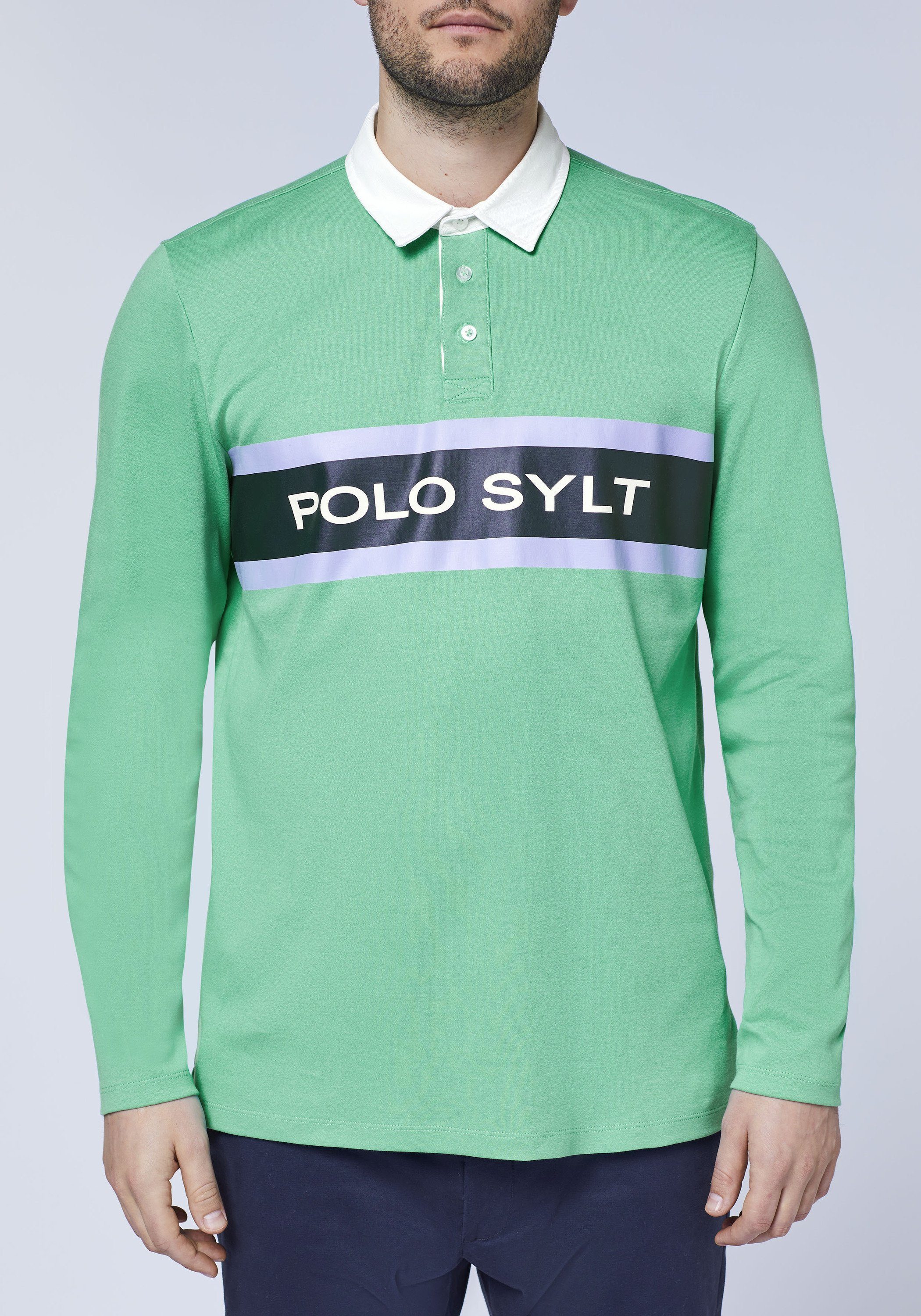 Polo Sylt Marine 16-5721 Poloshirt Green im Label-Design