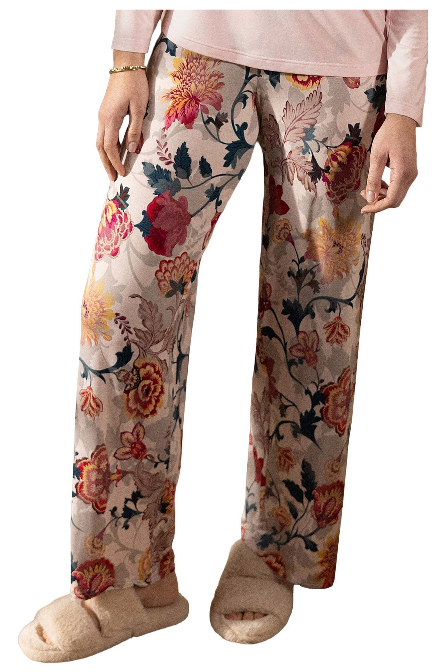 Nina Von C. Pyjamahose Damen Schlafanzughose Flower Modal (1-tlg) Modisches Design