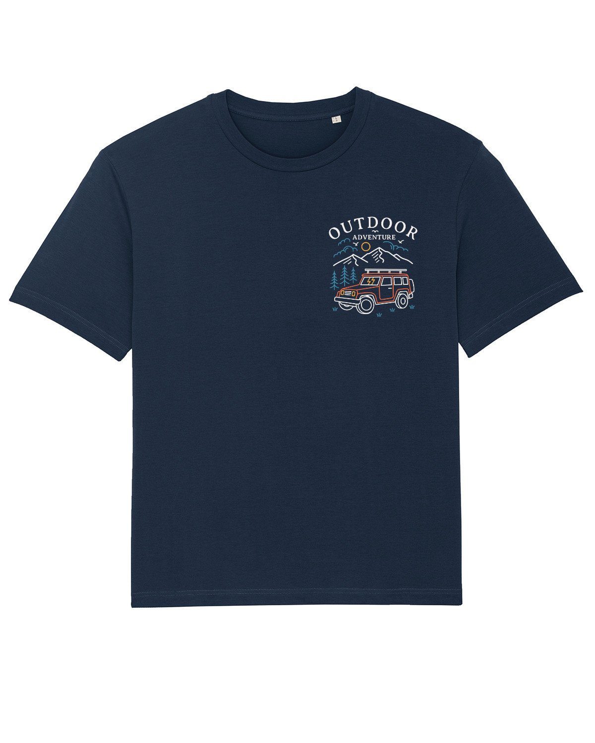 wat? Apparel Print-Shirt Outdoor adventure (1-tlg) dunkelblau