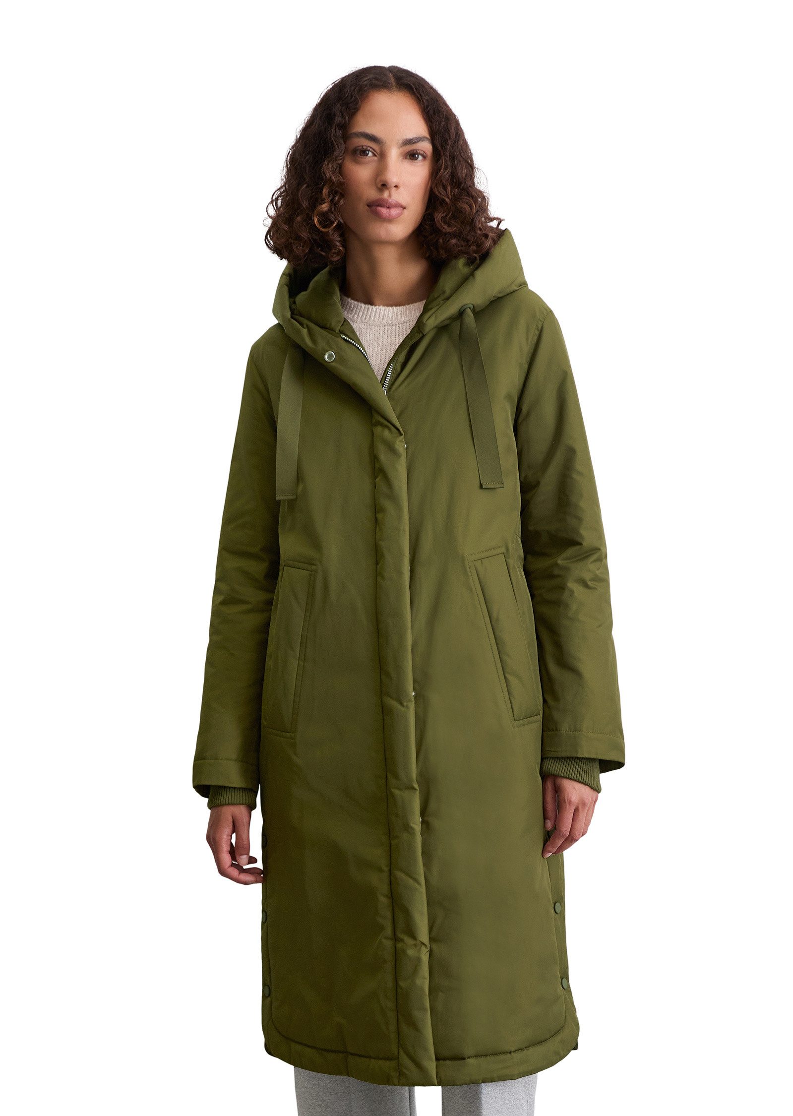 Wintermantel aus recyceltem Polyester-Twill