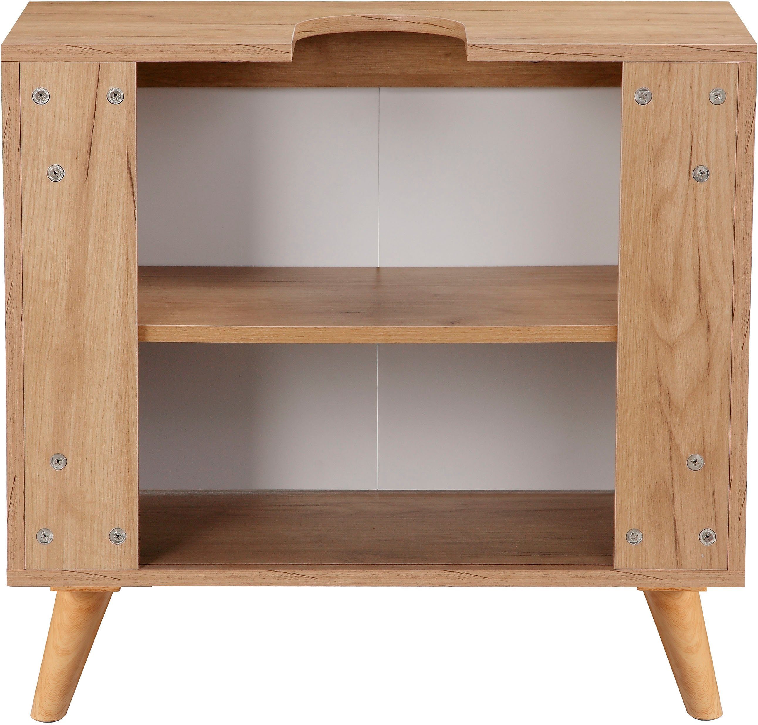 welltime Waschbeckenunterschrank Lund Badunterschrank für wandhängende Waschbecken WC Unterschrank Badezimmerschrank WBU Breite 65cm mit Siphonausschnitt Badschrank