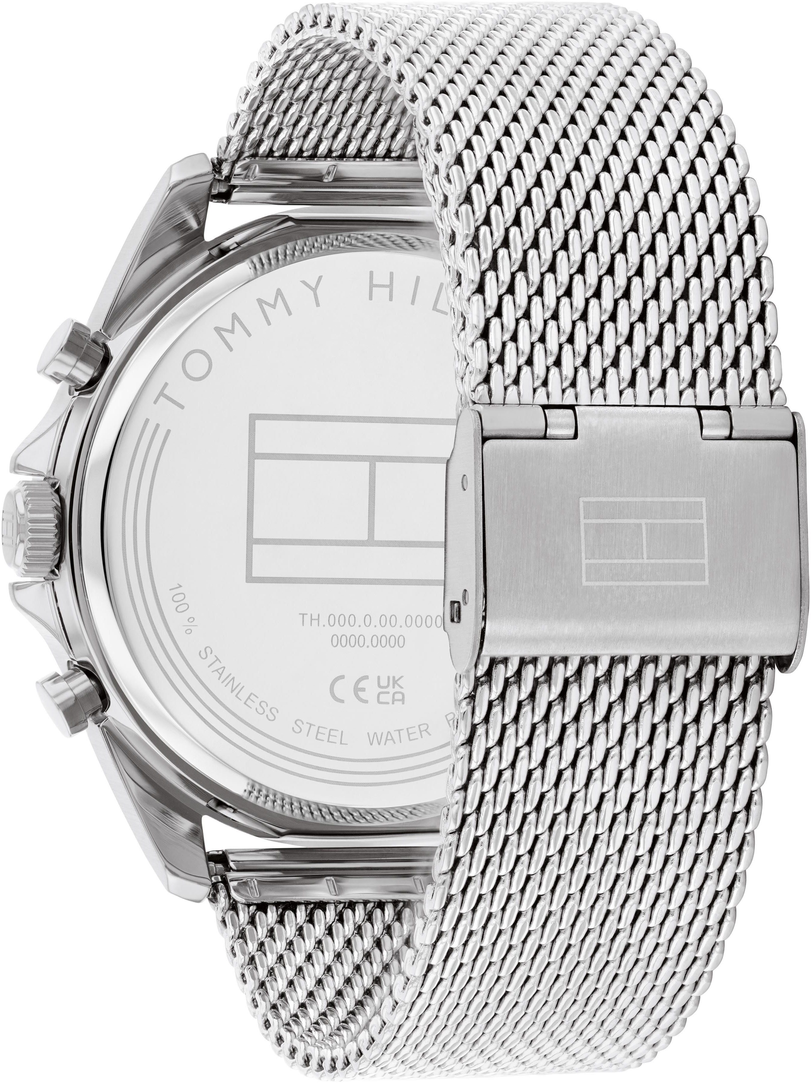 Tommy Hilfiger Multifunktionsuhr BAKER 1710647, Quarzuhr, Armbanduhr, Herrenuhr, Edelstahlarmband, analog, Tag