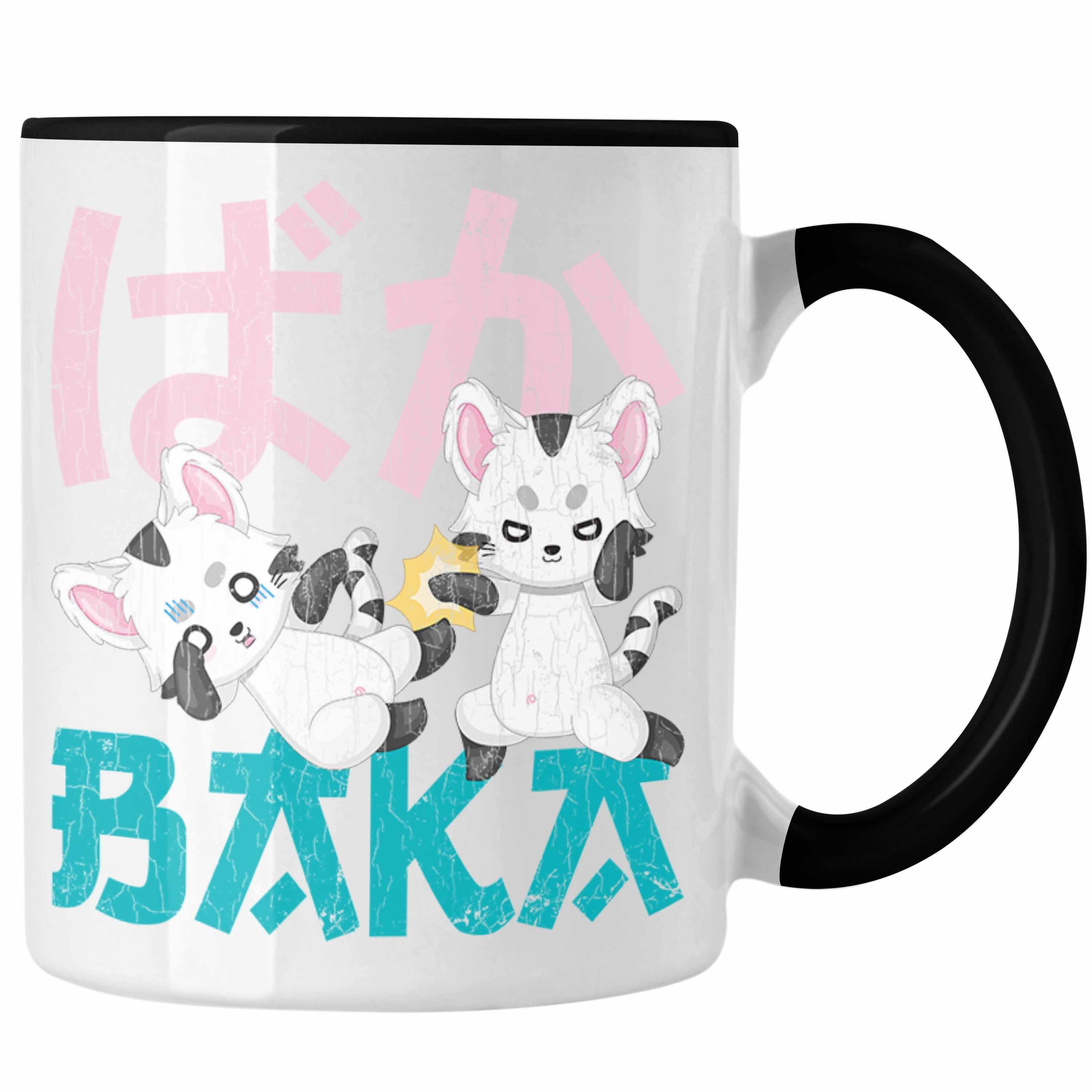Trendation Tasse Trendation - Anime Tasse Geschenk Spruch Kaffeetasse Geschenke Deko Anme Fan Baka Schwarz