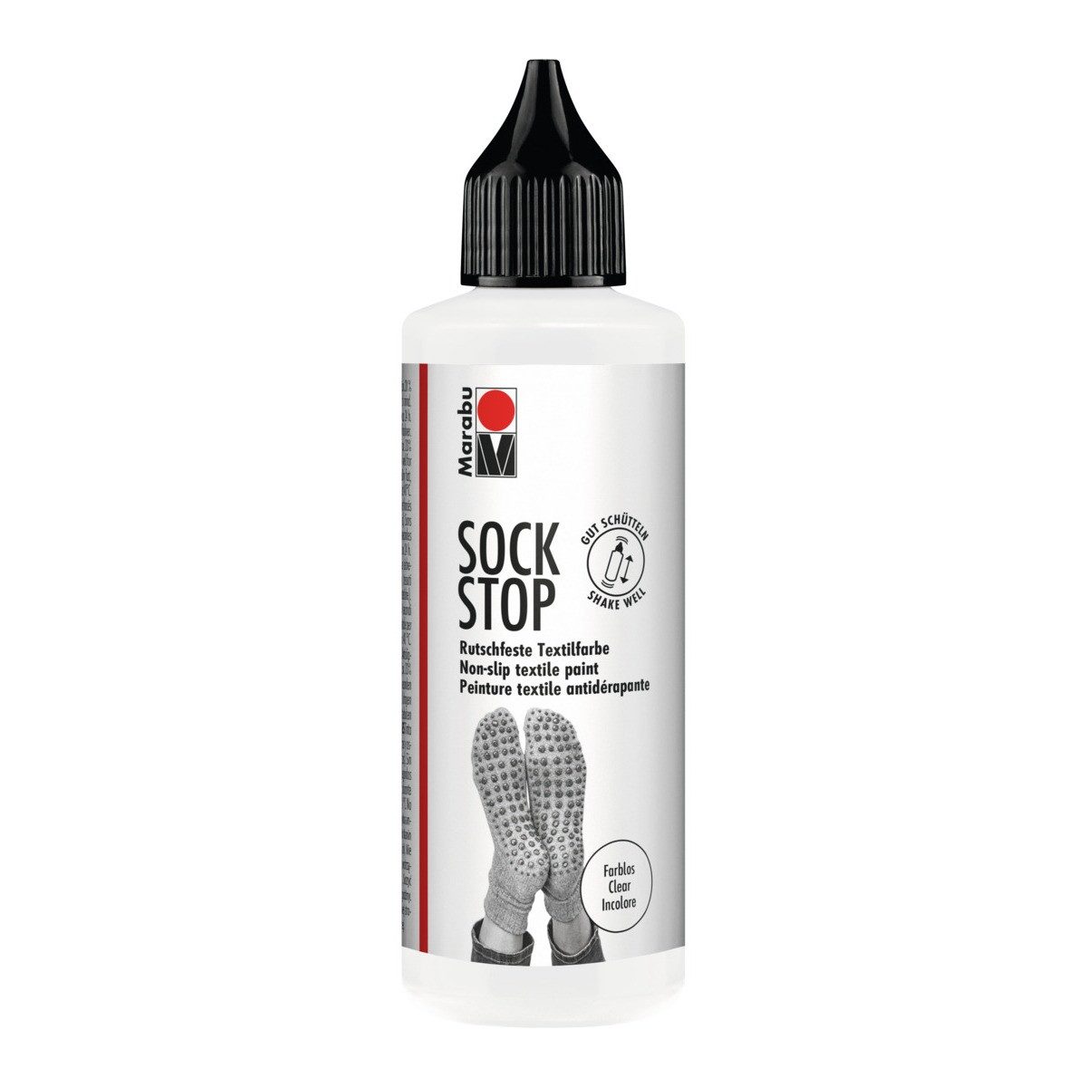 Marabu Bastelfarbe Marabu Sock Stop Rutschfeste Textilfarbe farblos 90ml Flasche