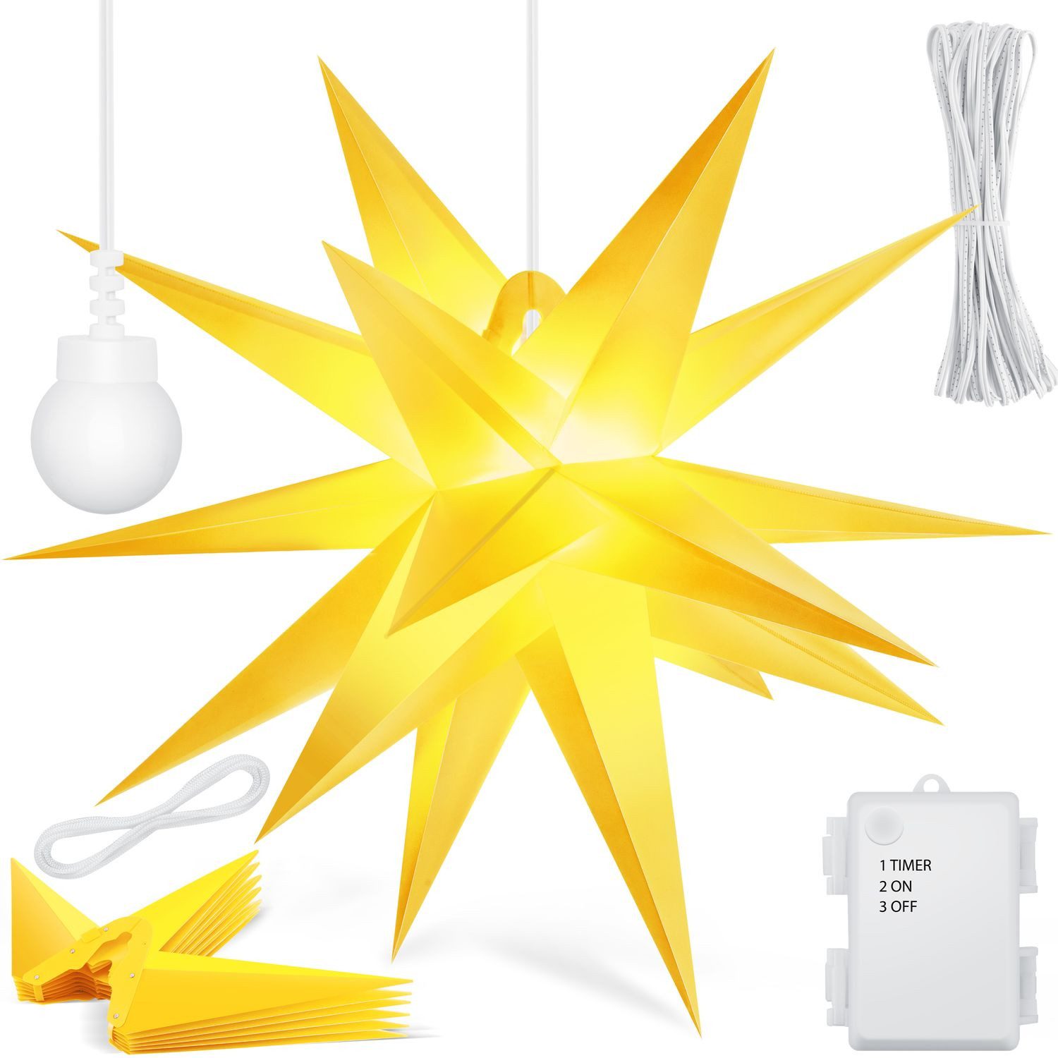 KESSER Weihnachtsfigur, Leuchtstern 3D, LED Weihnachtsstern günstig online kaufen