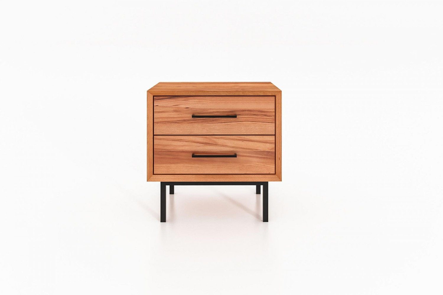 Natur24 Nachttisch Nachttisch Seiba 1 Kernbuche massiv 51x40x50 mit 2 Schubladen
