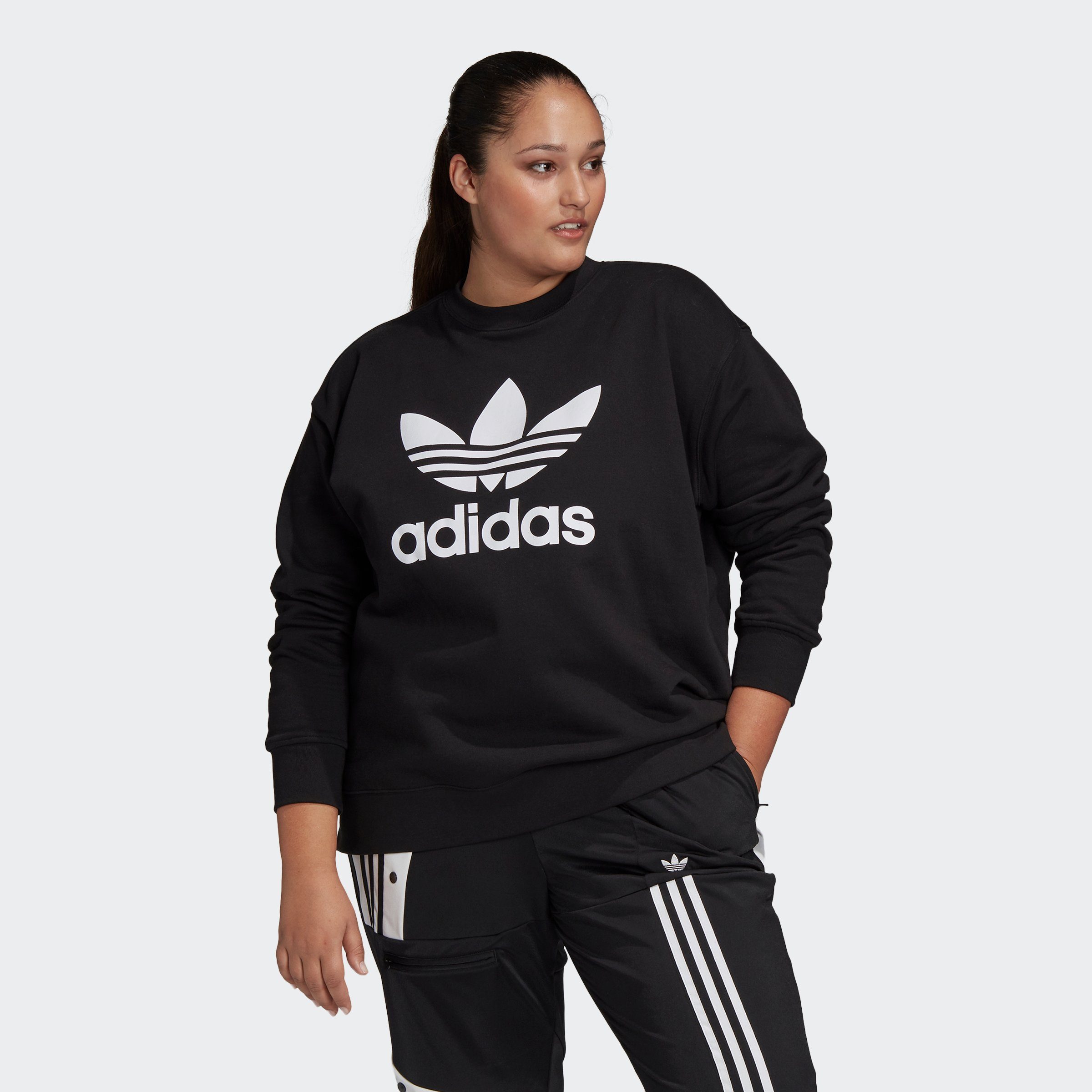 adidas Originals Sweatshirt BLACK/WHITE TREFOIL GRÖSSEN GROSSE –