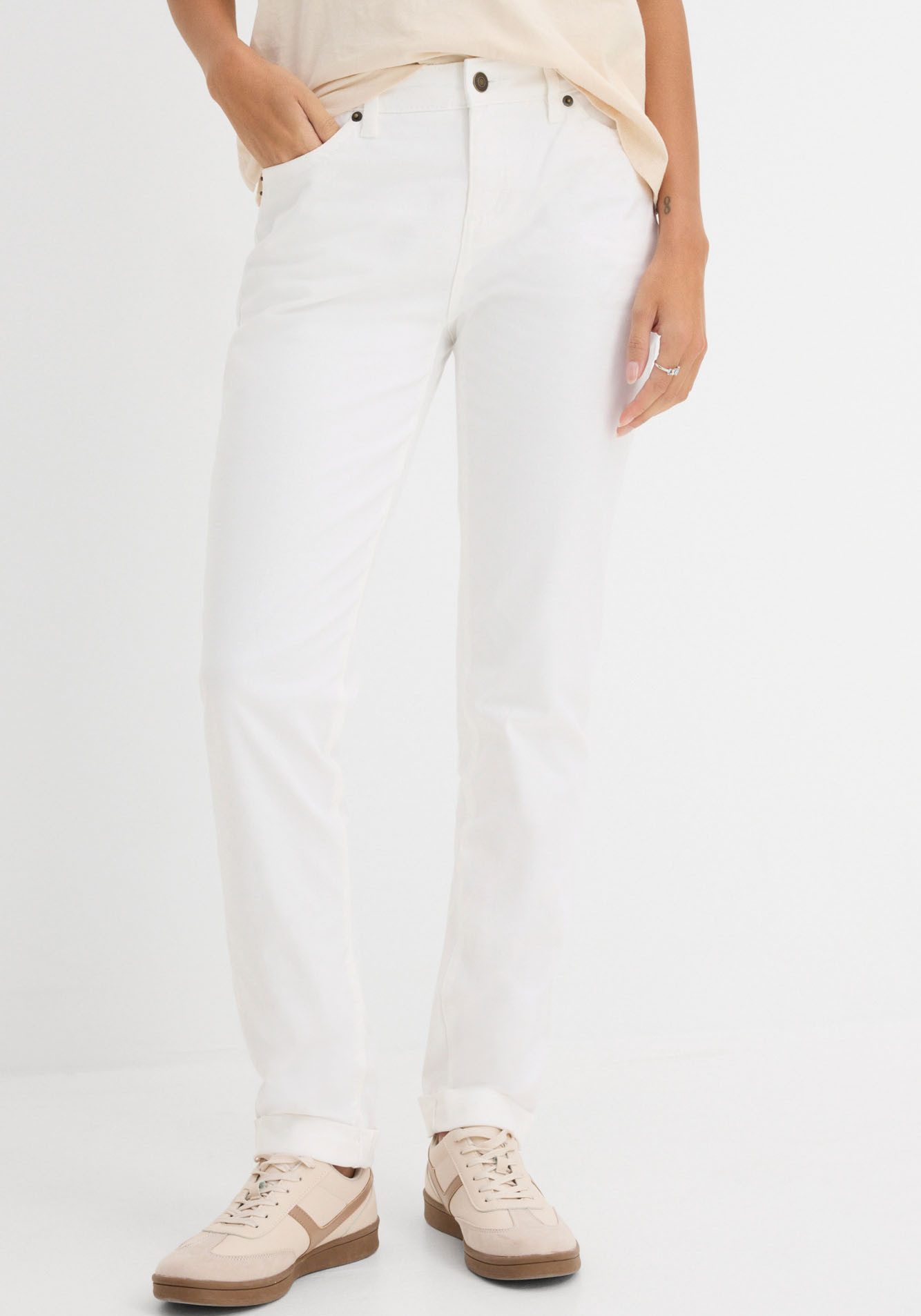 bonprix Straight-Jeans Regular Fit, mit Aufschlag, im Five-Pocket-Style