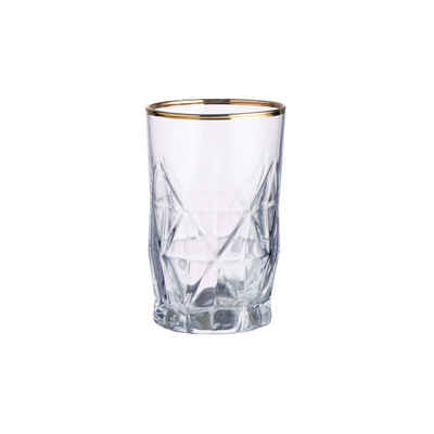 BUTLERS Schnapsglas UPSCALE Schnapsglas mit Goldrand 110ml, Glas